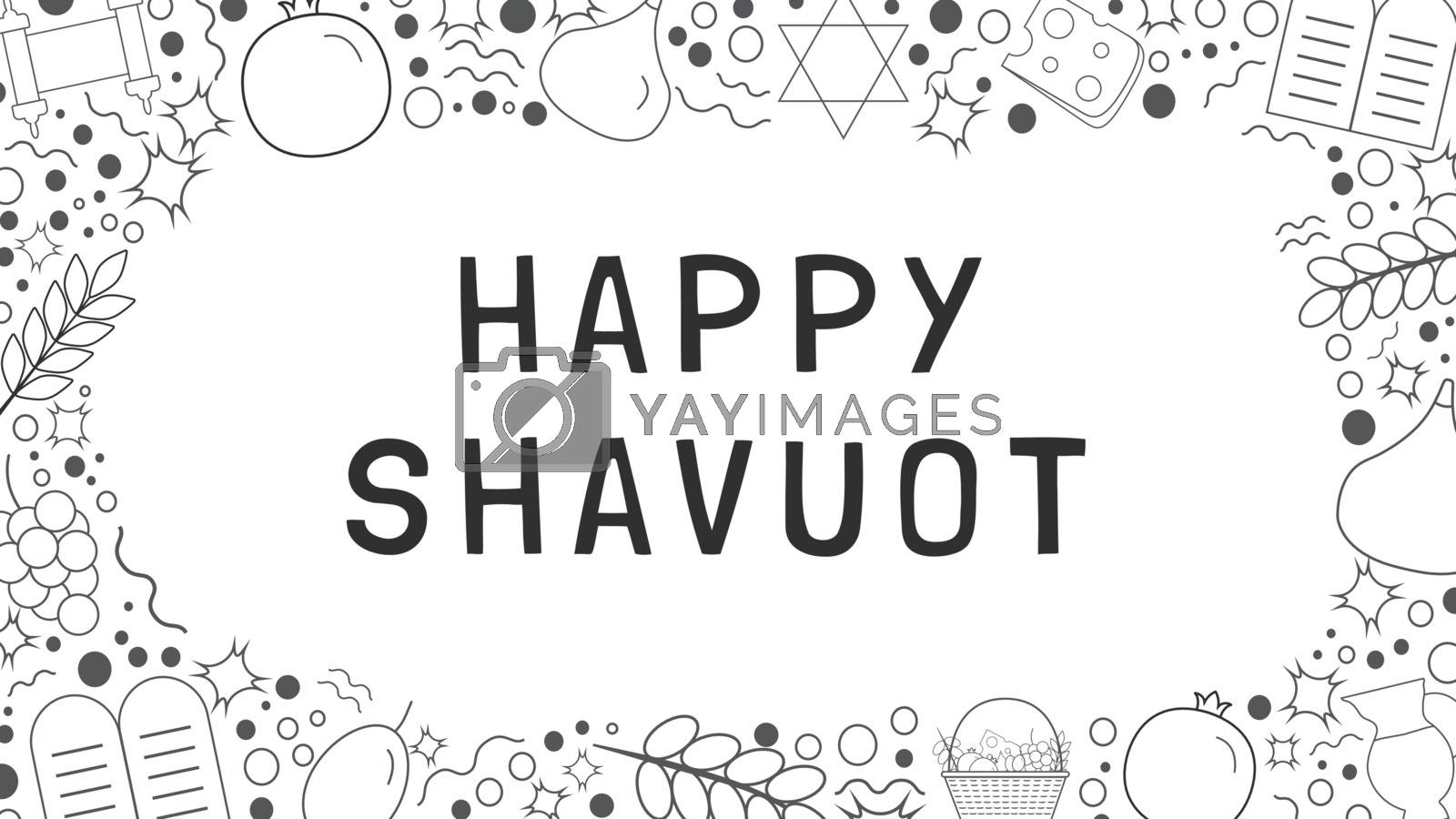 Royalty free image of Frame with Shavuot holiday flat design black thin line icons wit by wavemovies