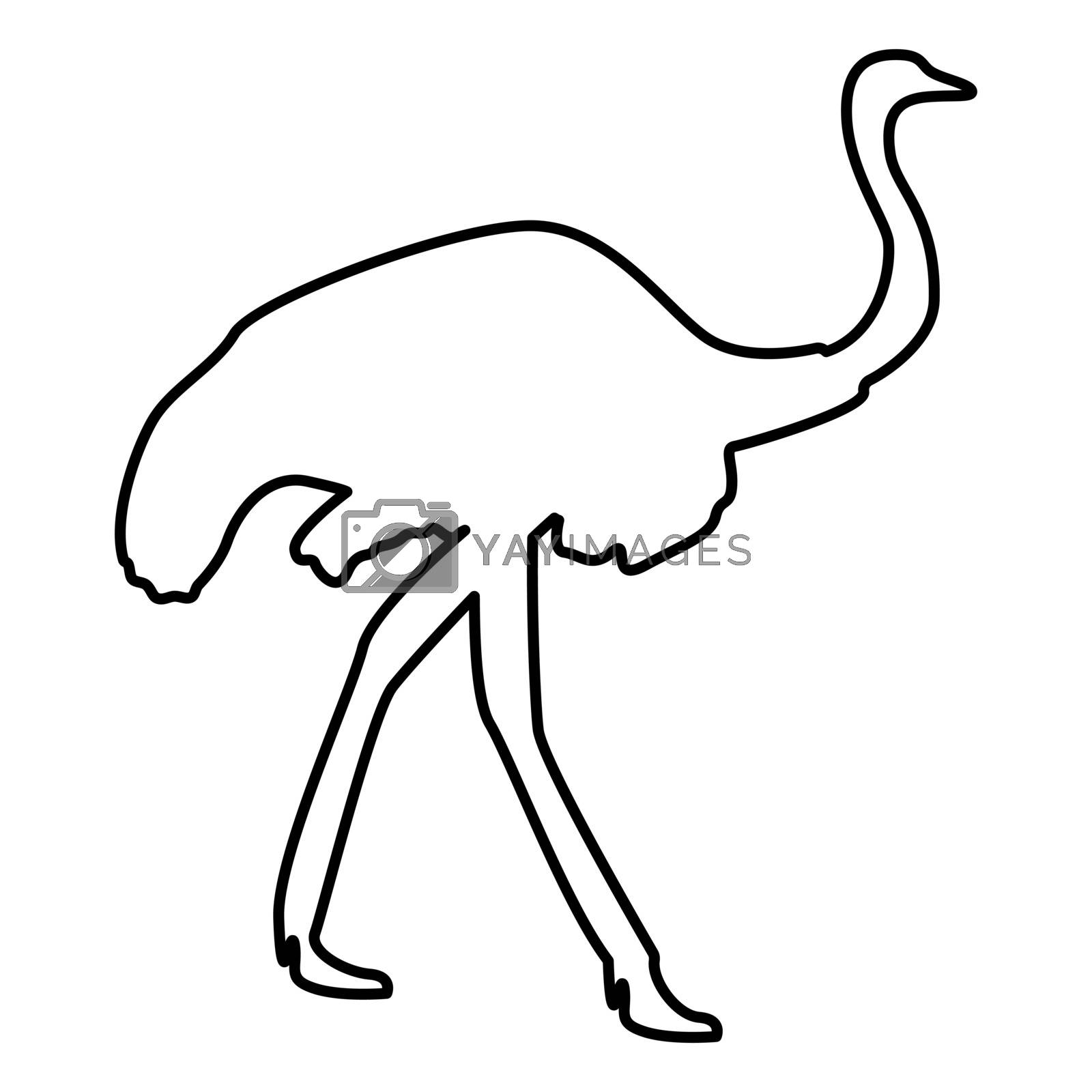 Royalty free image of Ostrich icon black color illustration flat style simple image by serhii435