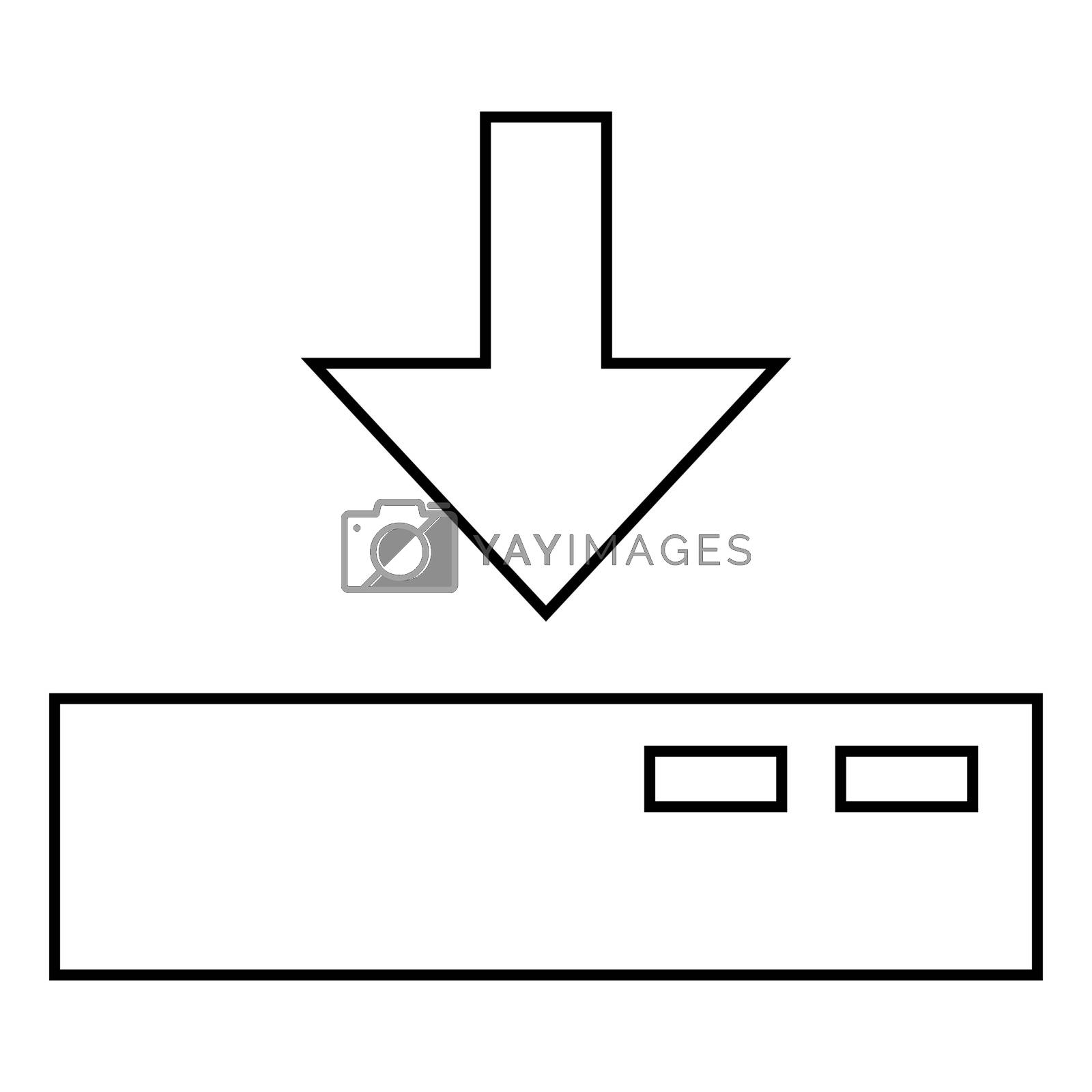 Royalty free image of Download to server icon black color illustration flat style simple image by serhii435