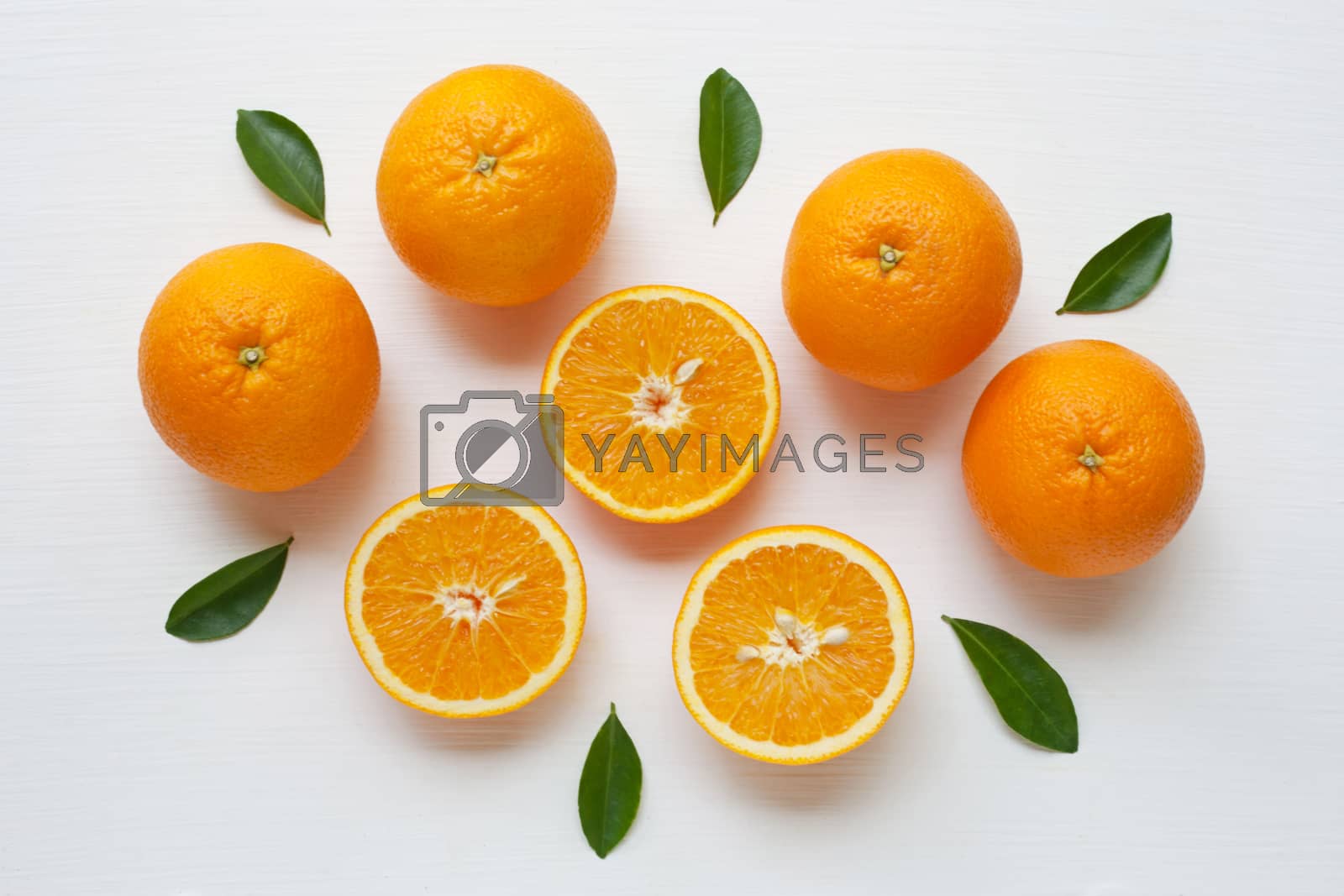 Royalty free image of Fresh orange citrus fruit isolated on white background.   by Bowonpat