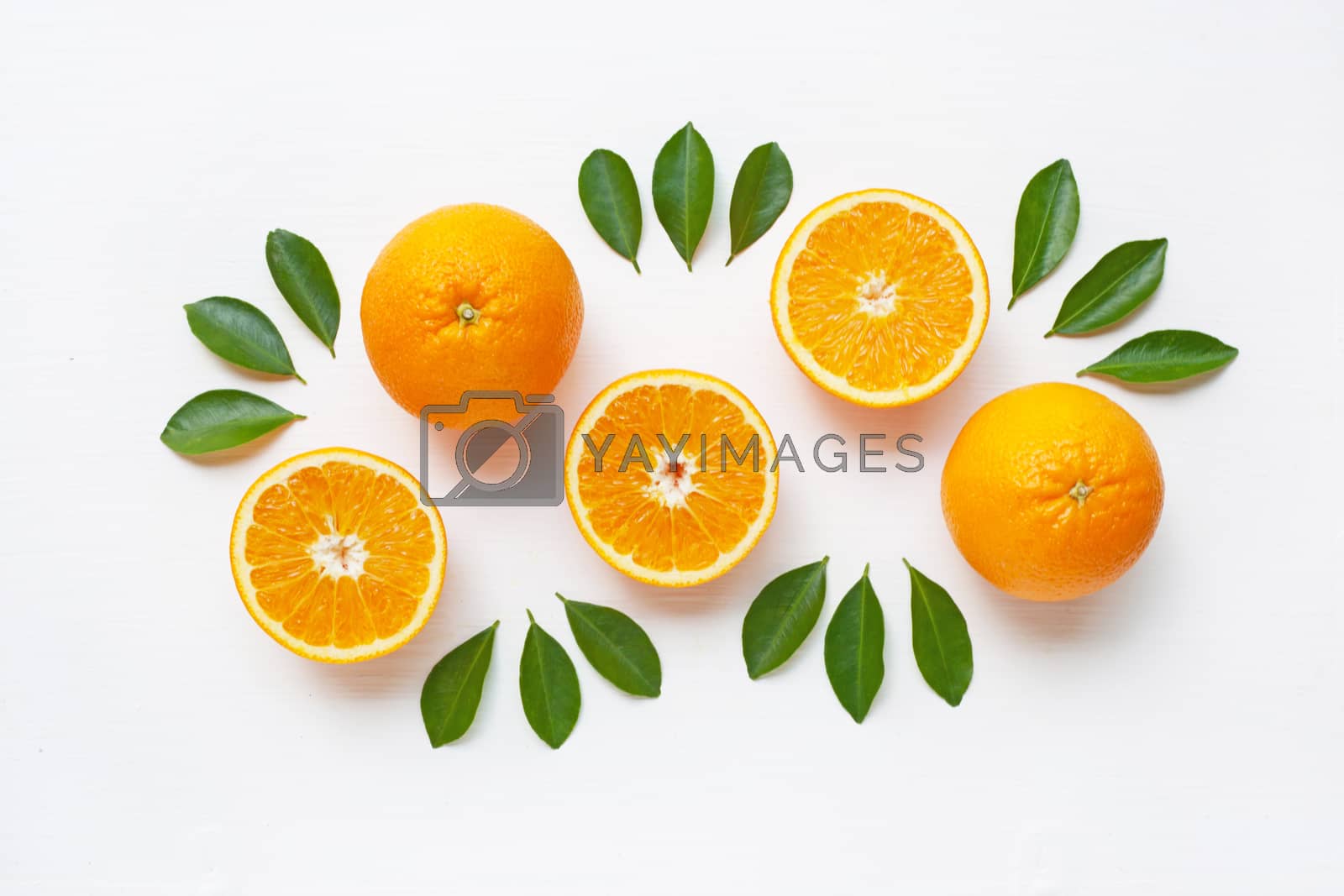 Royalty free image of Fresh orange citrus fruit isolated. by Bowonpat
