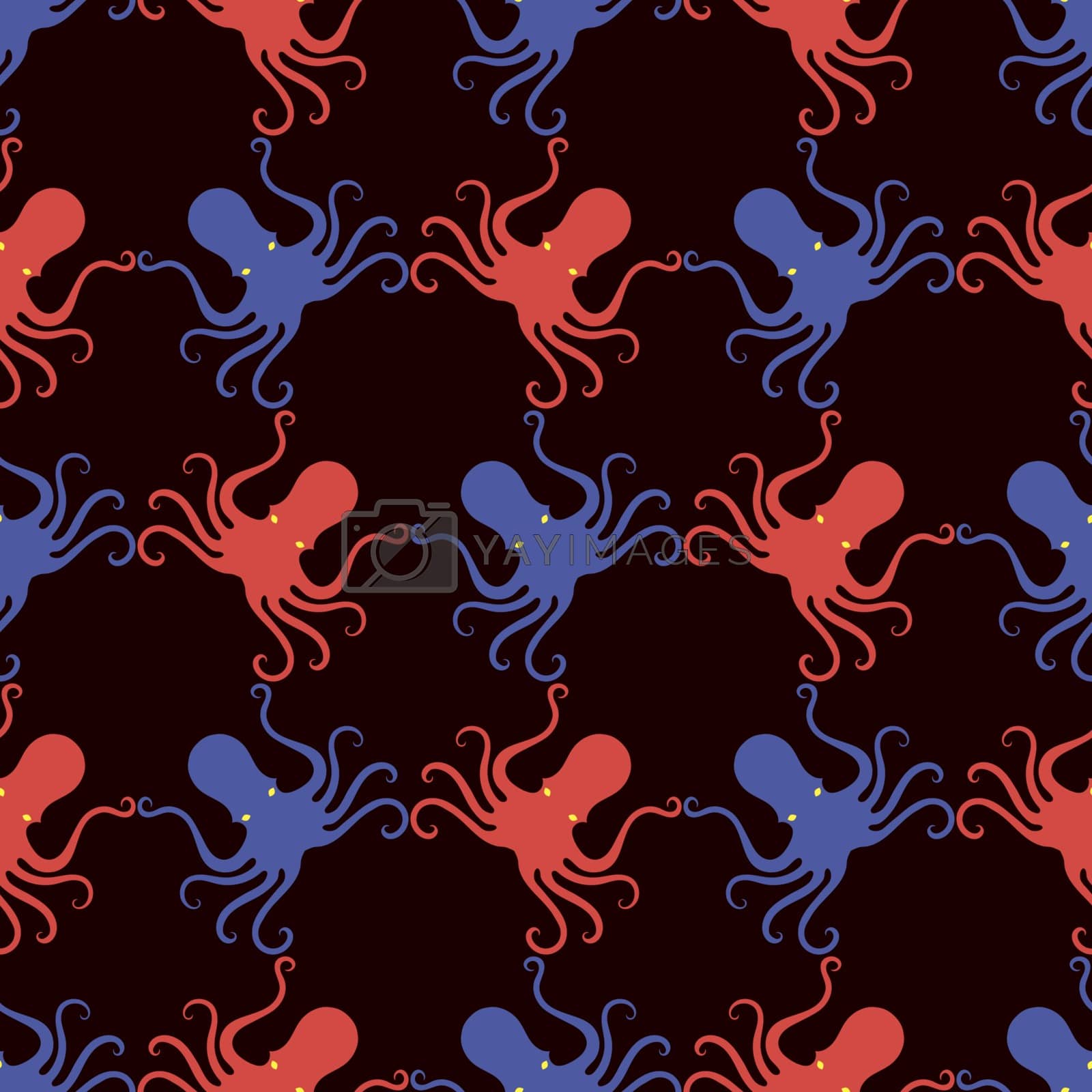 Royalty free image of Colorful Octopus Icon Seamless Pattern. Stilized Textured Design. Sea Food Template. by valeo5