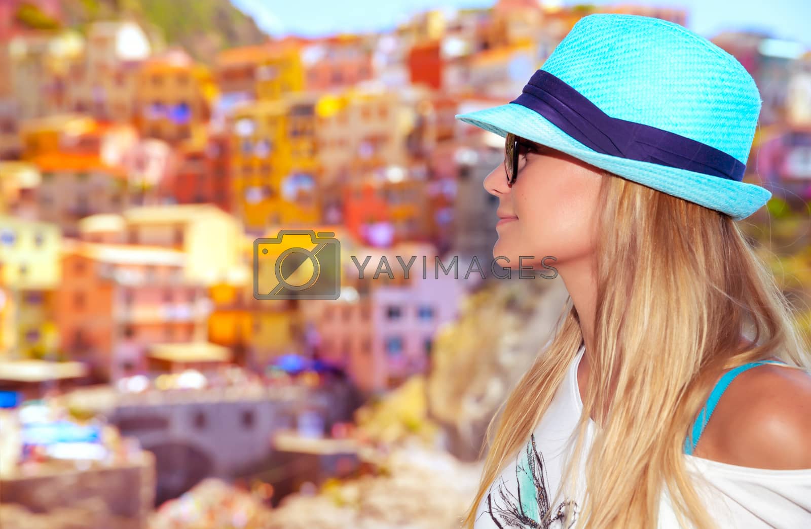 Royalty free image of Tourist woman enjoying  Italy by Anna_Omelchenko