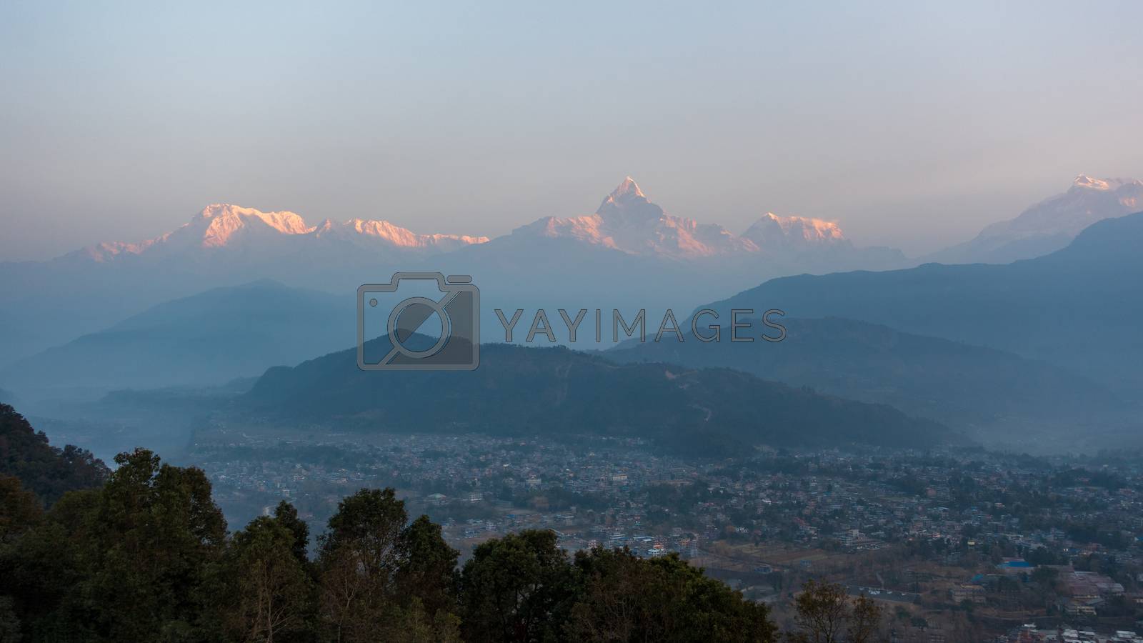 Royalty free image of Sunrise view from Sarangkot in Nepal by dutourdumonde