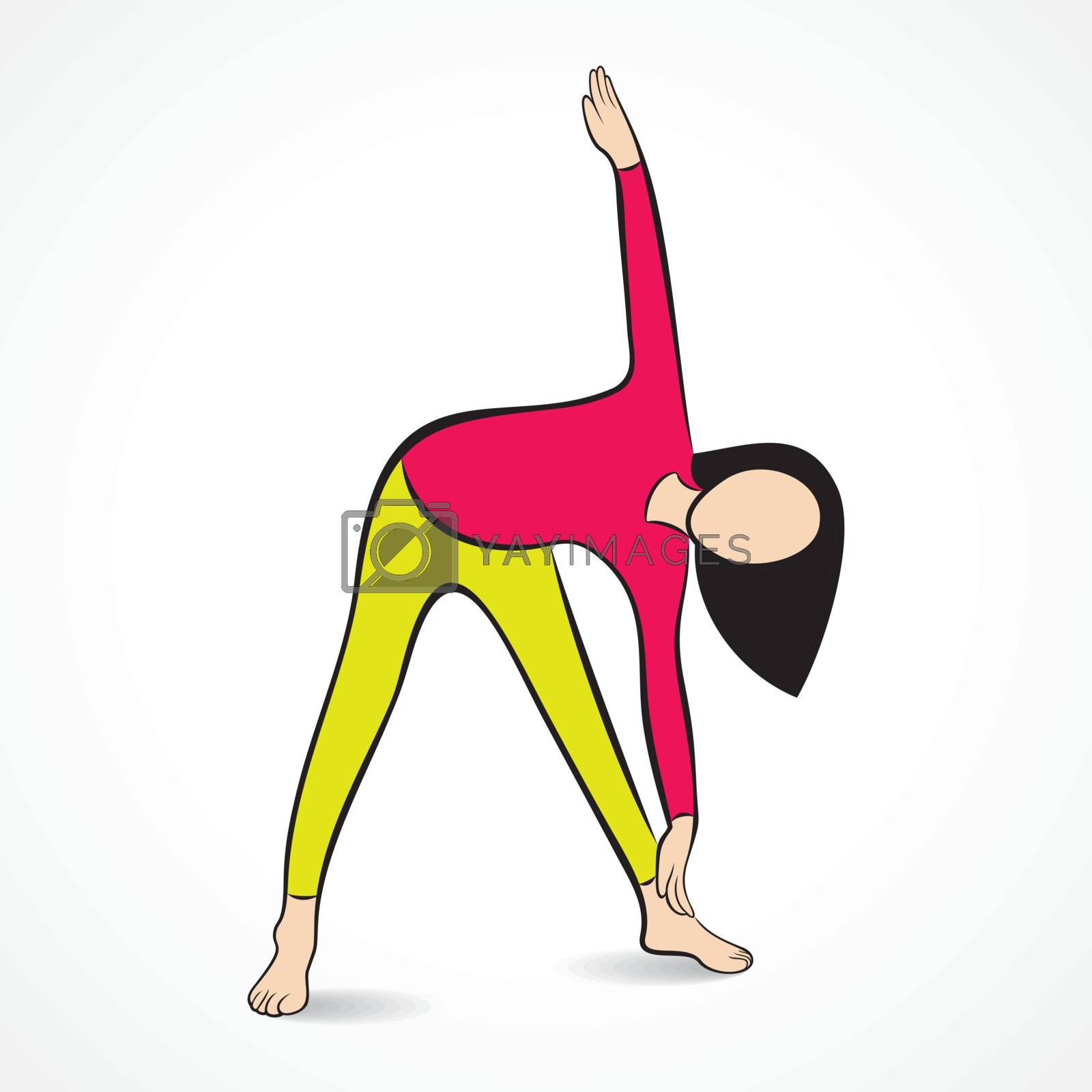 Royalty free image of illustration of woman International Yoga Day by graphicsdunia4you