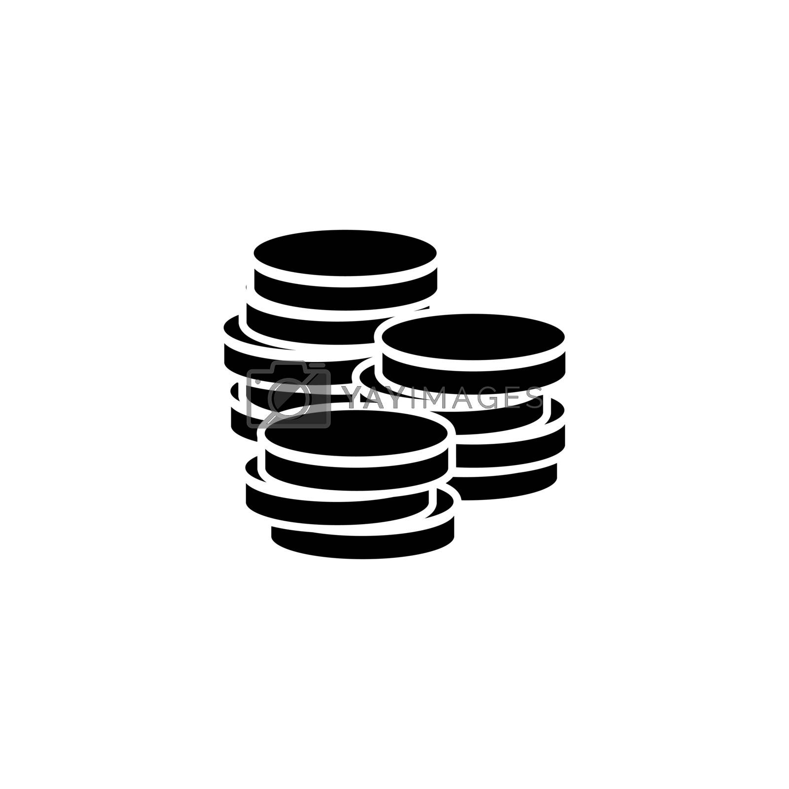 Royalty free image of Coins stack in flat style Money stacked coins icon by veronawinner