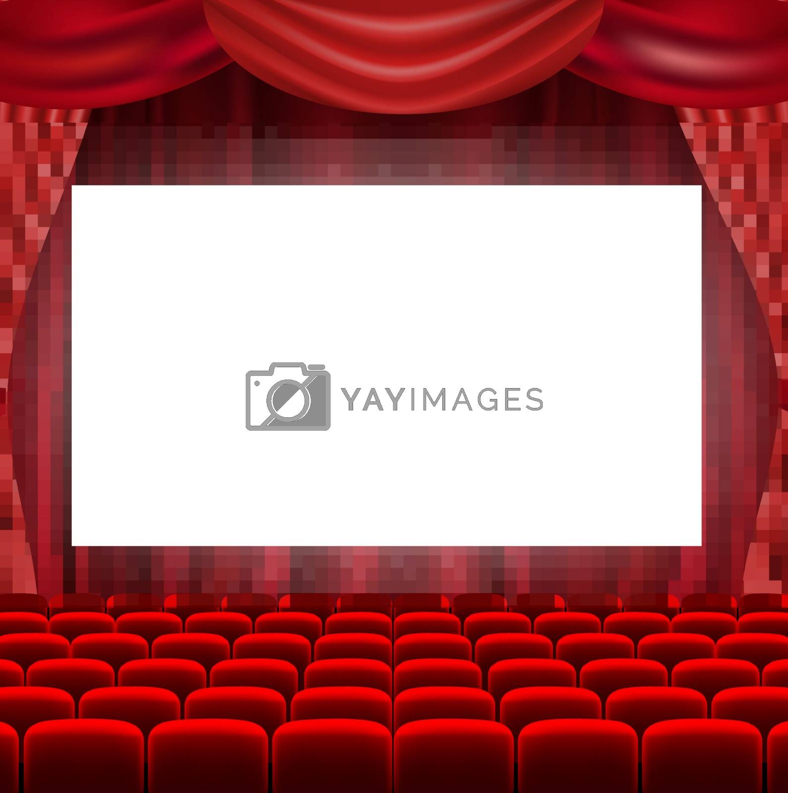 Royalty free image of Cinema Screen With Red Curtains by barbaliss