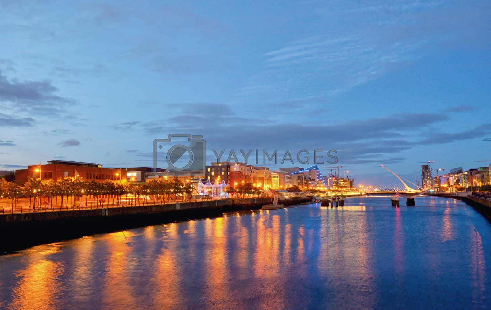 Royalty free image of Samuel Beckett Bridge and the river Liffey in Dublin by mady70