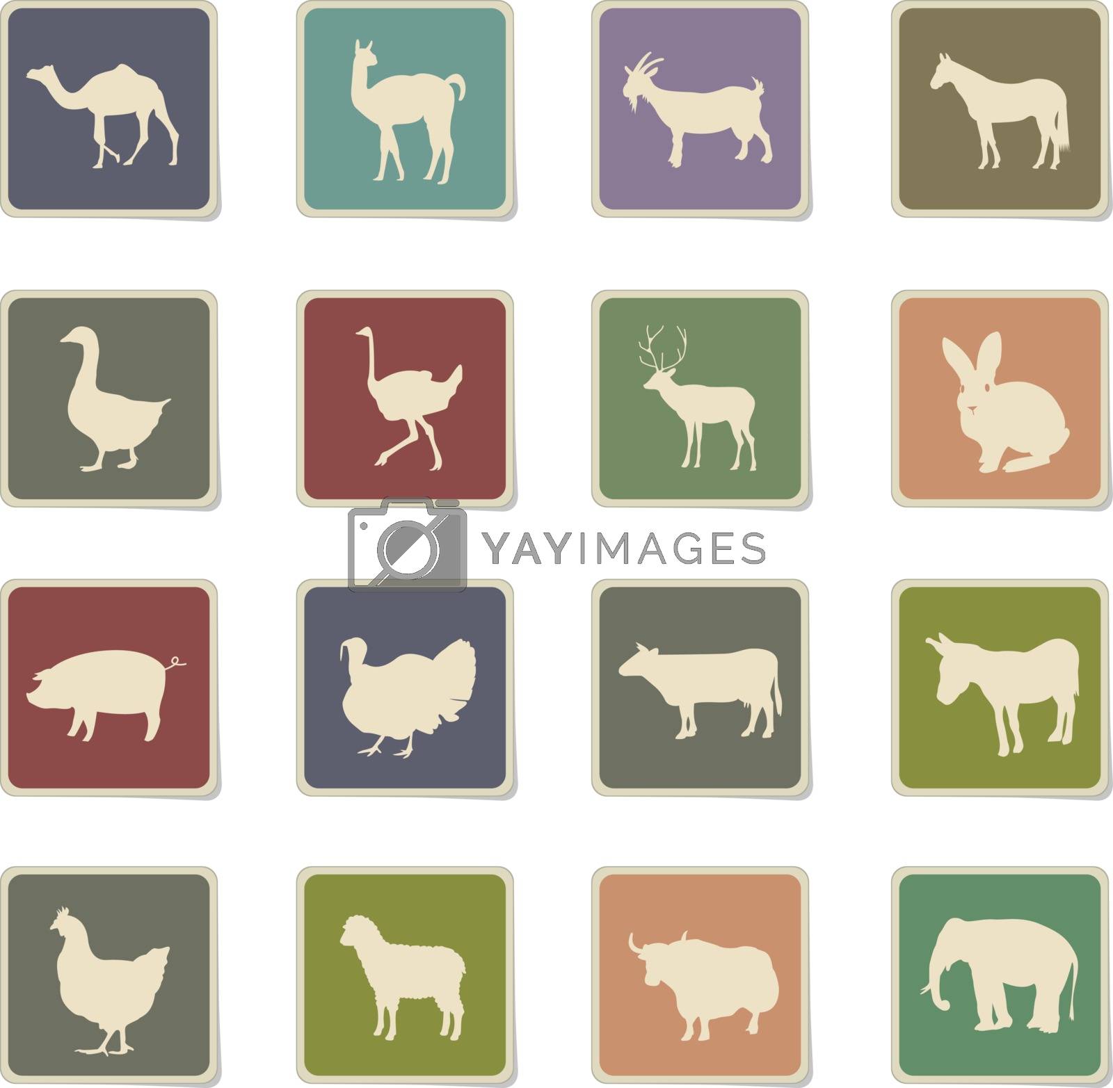Royalty Free Vector | farm animals icon set by ayax