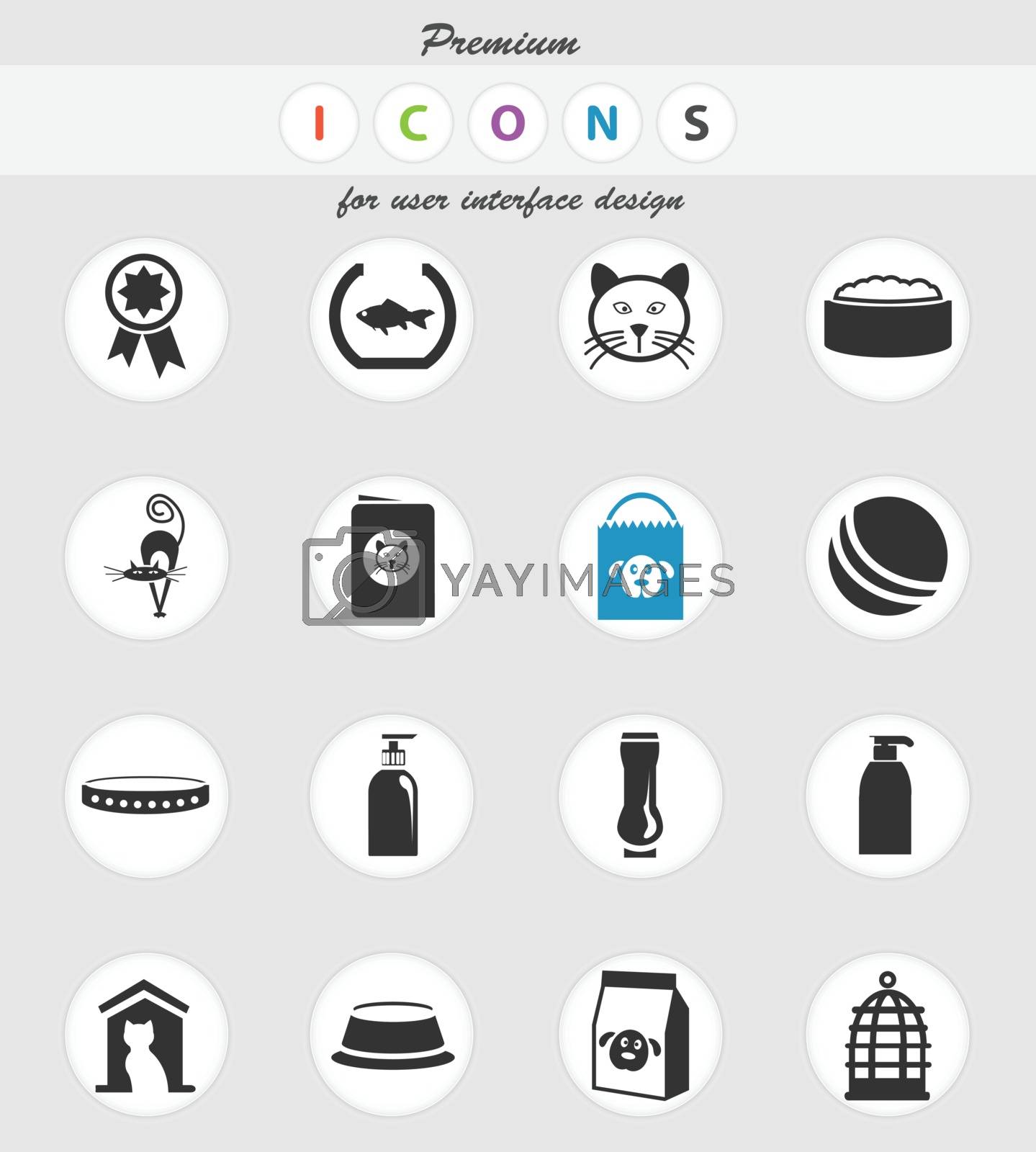 goods for pets vector icons for user interface design