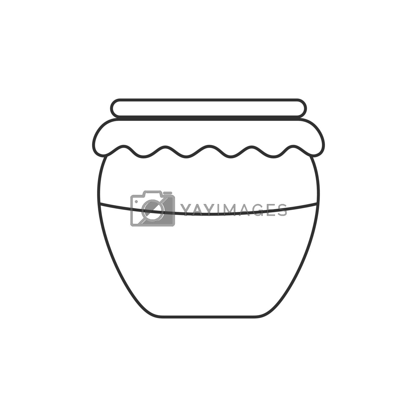 Royalty free image of Honey jar icon in black flat outline design by wavemovies