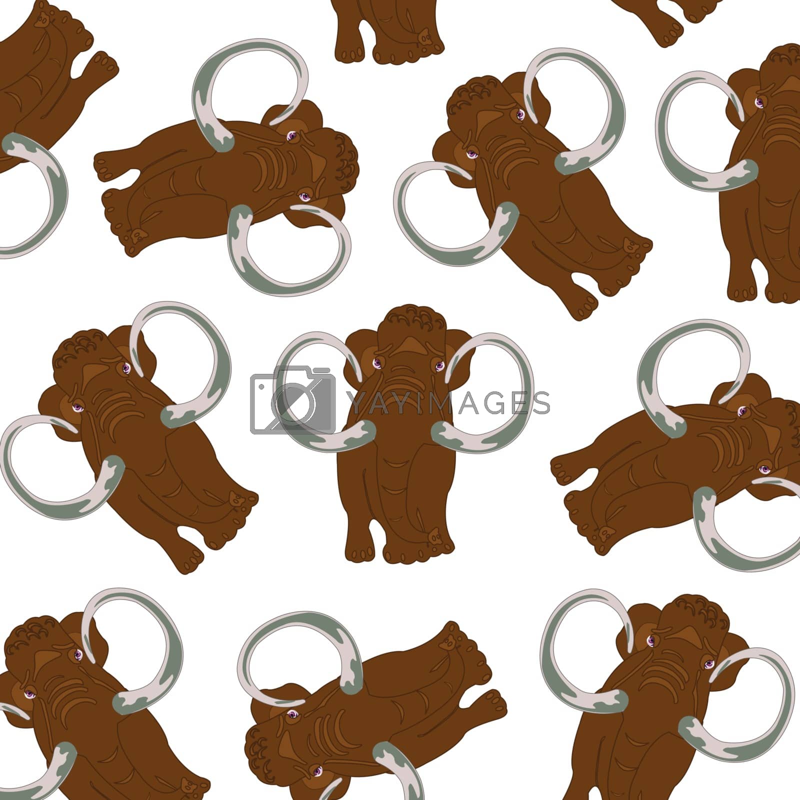 Royalty free image of Prehistorical animal mammoth pattern on white background by cobol1964