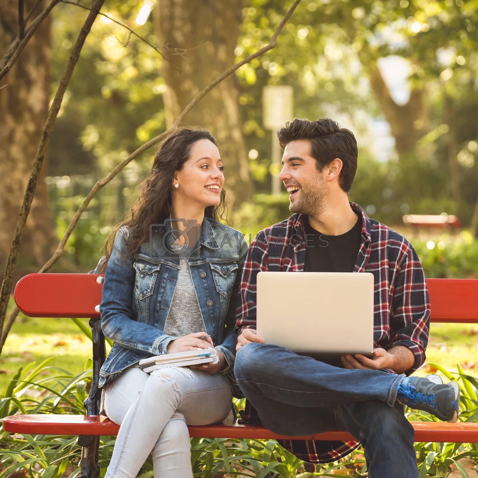 Royalty free image of Friends studying in the park by Iko