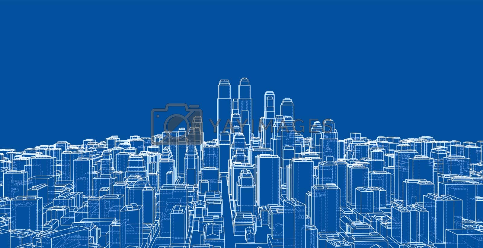 Royalty free image of Wire-frame City, Blueprint Style. Vector by cherezoff