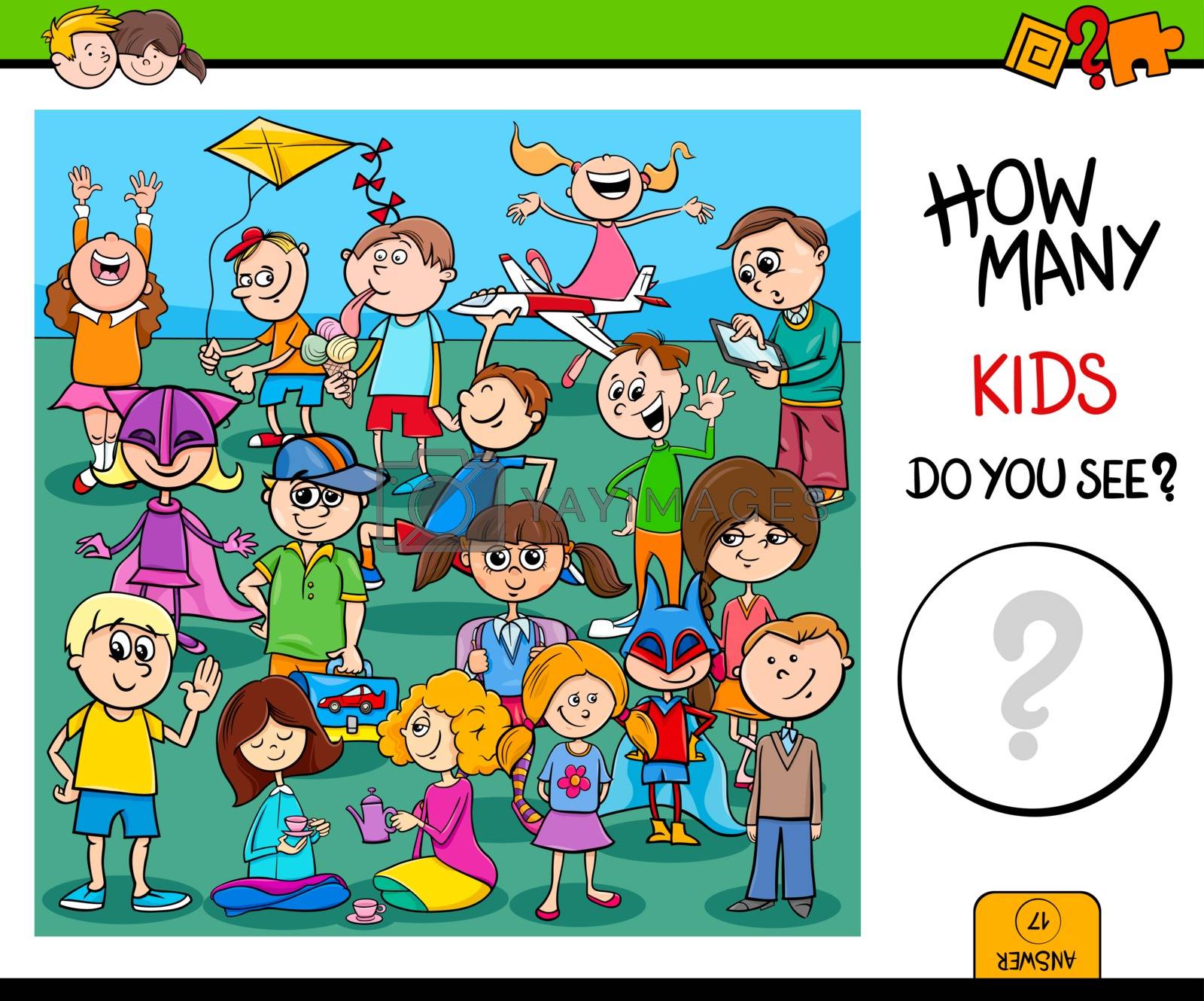 Royalty free image of counting children characters educational task by izakowski