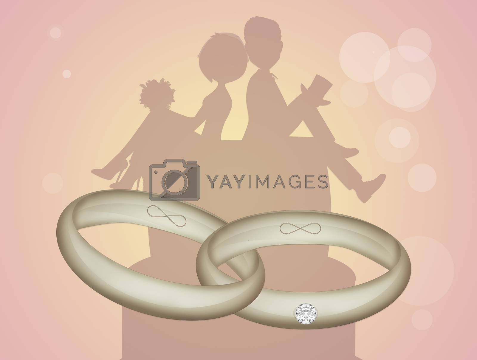 Royalty free image of rings for bride and groom by adrenalina