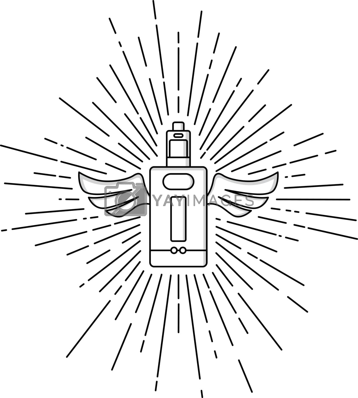 Royalty free image of sunray burst electric cigarette personal vaporizer by vector1st