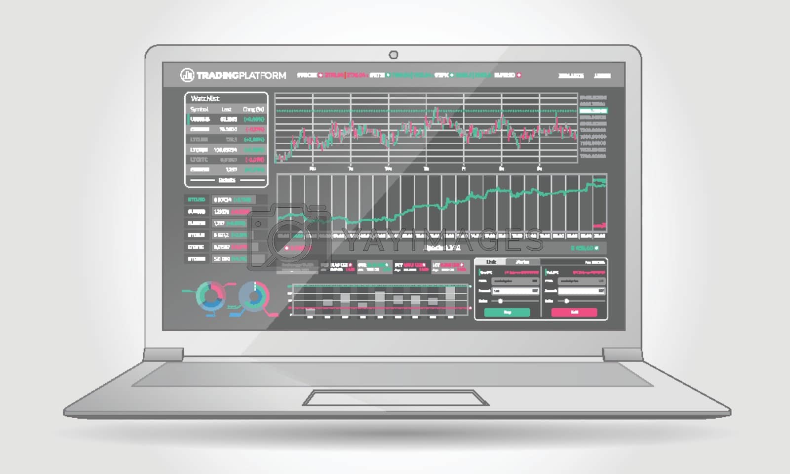 Royalty free image of Trading Platform Interface With Infographic Elements by ConceptCafe