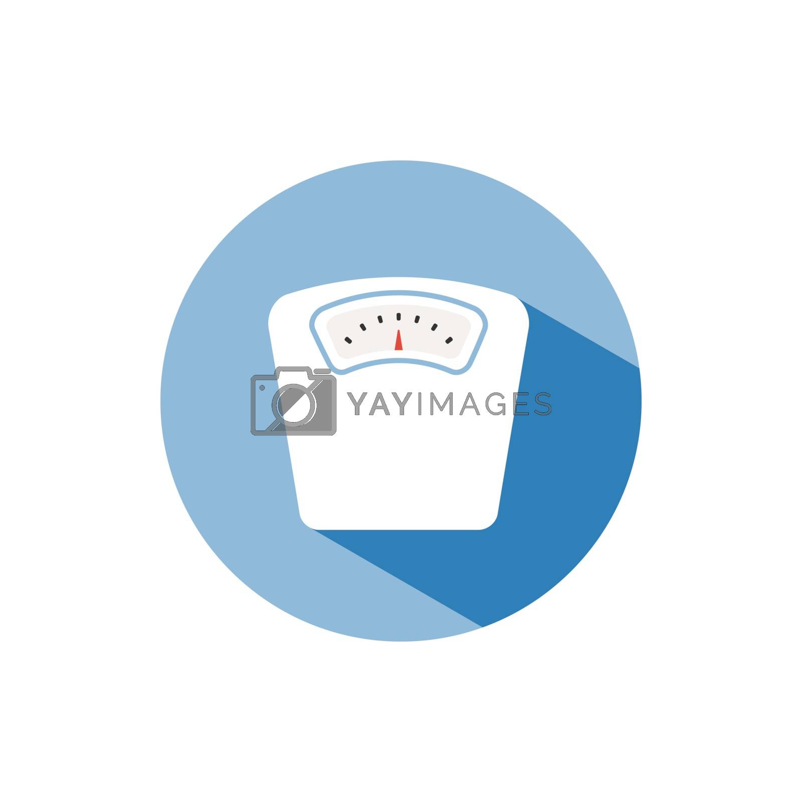 Royalty free image of Bathroom scale color icon with shadow on a blue circle by Imaagio