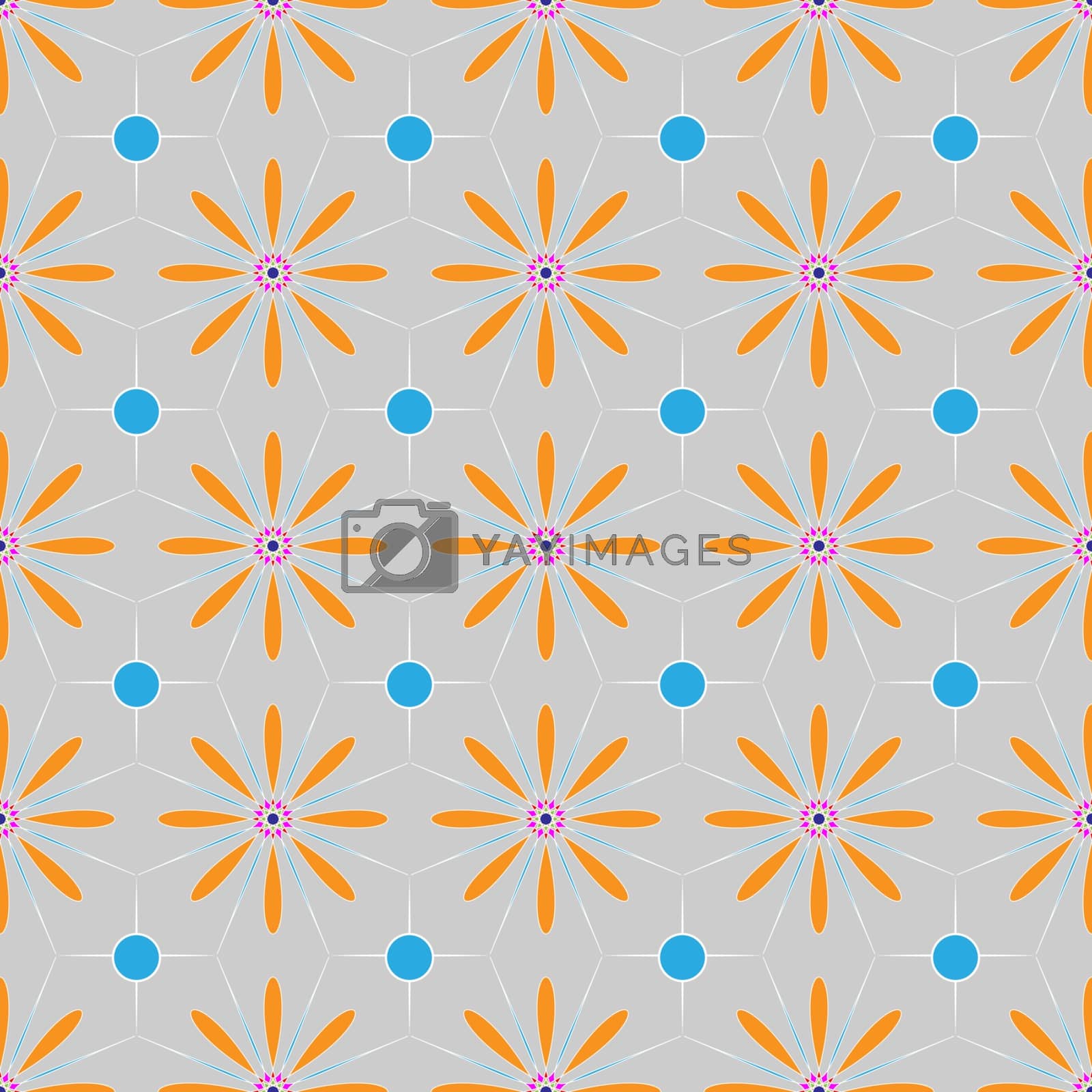 Royalty free image of Multicolored Floral Ethnic geometric patterns colorful design for background or wallpaper. Abstract print. by Musjaka