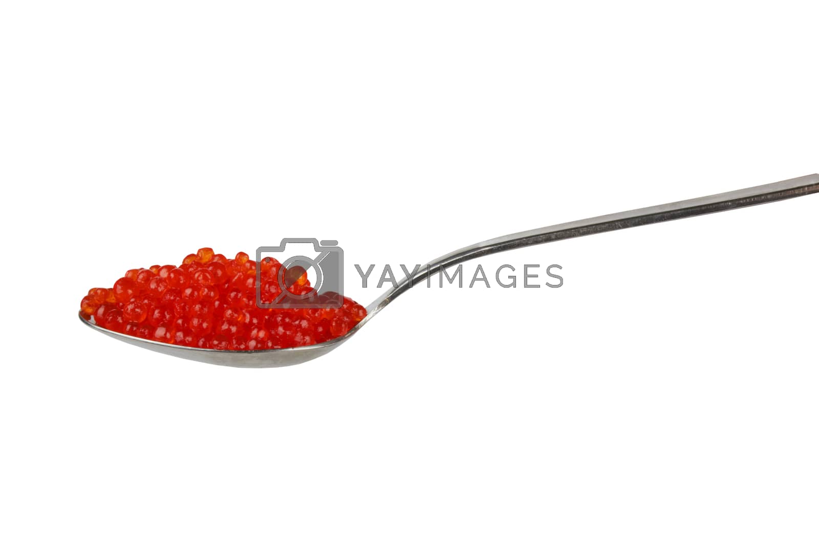 Royalty free image of Teaspoon with red caviar by pioneer111