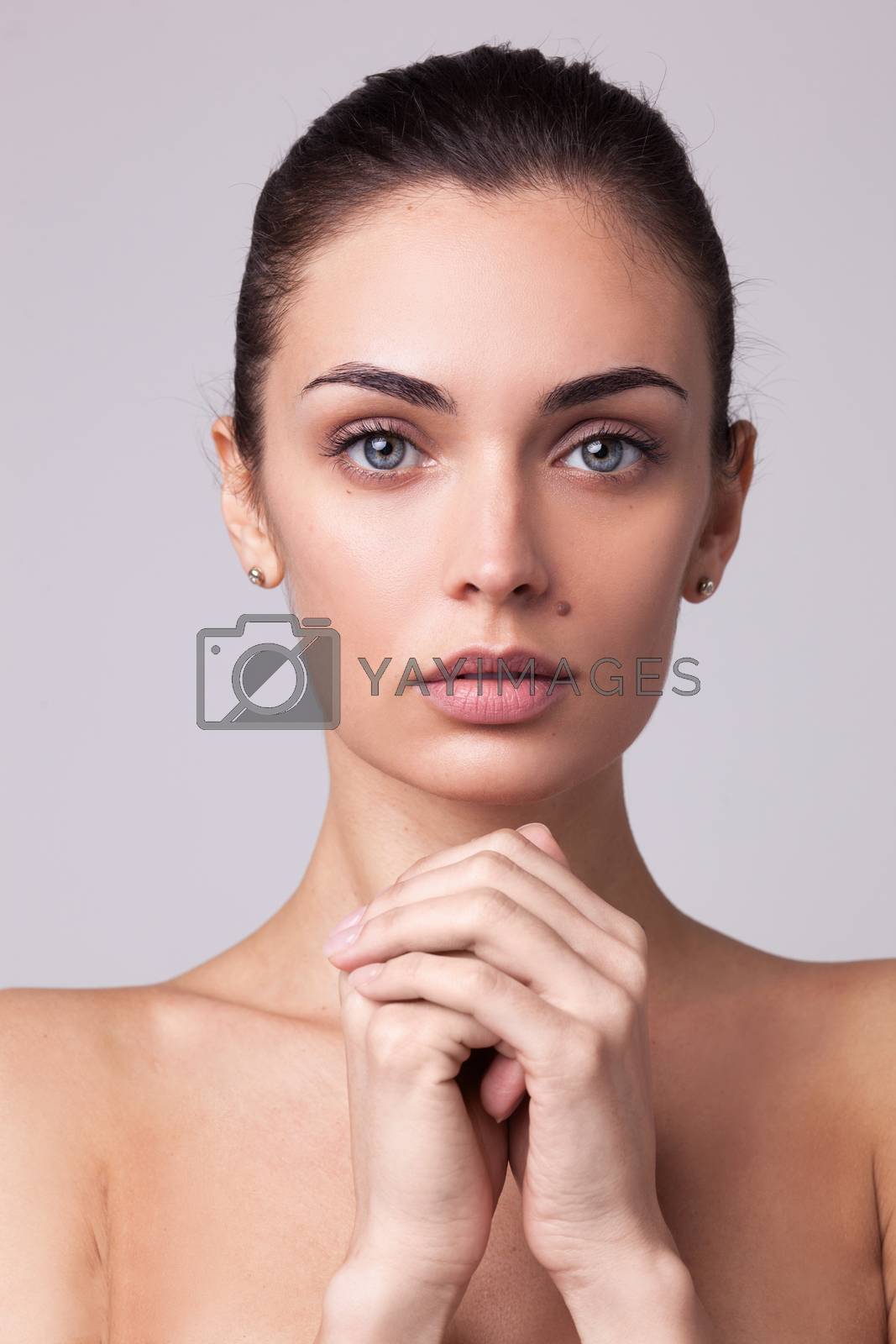 Royalty free image of closeup portrait of beautyful woman with clean fresh skin by doodko