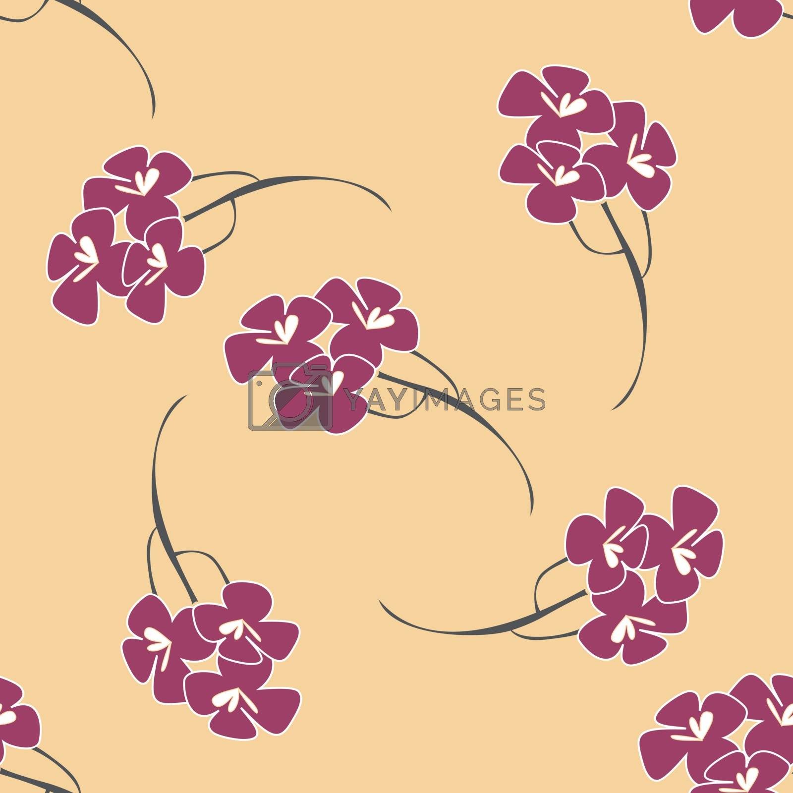 Royalty free image of Seamless pattern, background with flowers like japanese sakura in soft colors by natali_brill