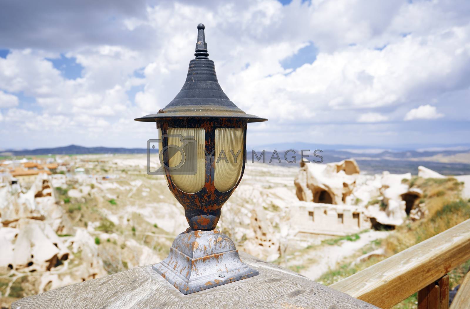 Royalty free image of Street lamp at observation platform in Cappadocia by Novic