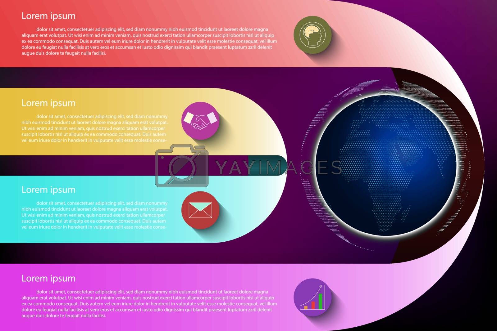 Royalty free image of Colorful infographic on dark background. by narinbg