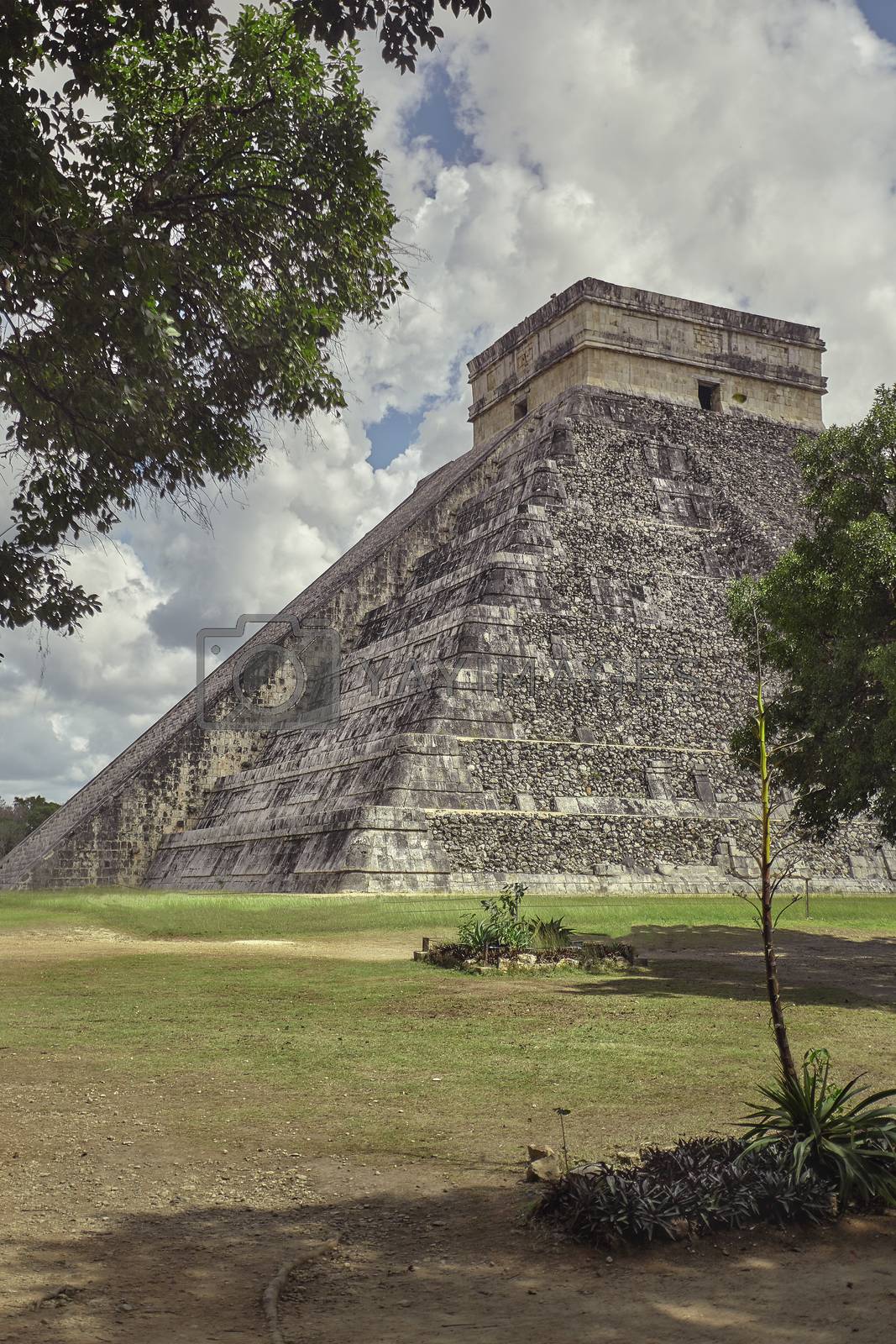 Royalty free image of Pyramid of Chichen Itza vertical shot by pippocarlot