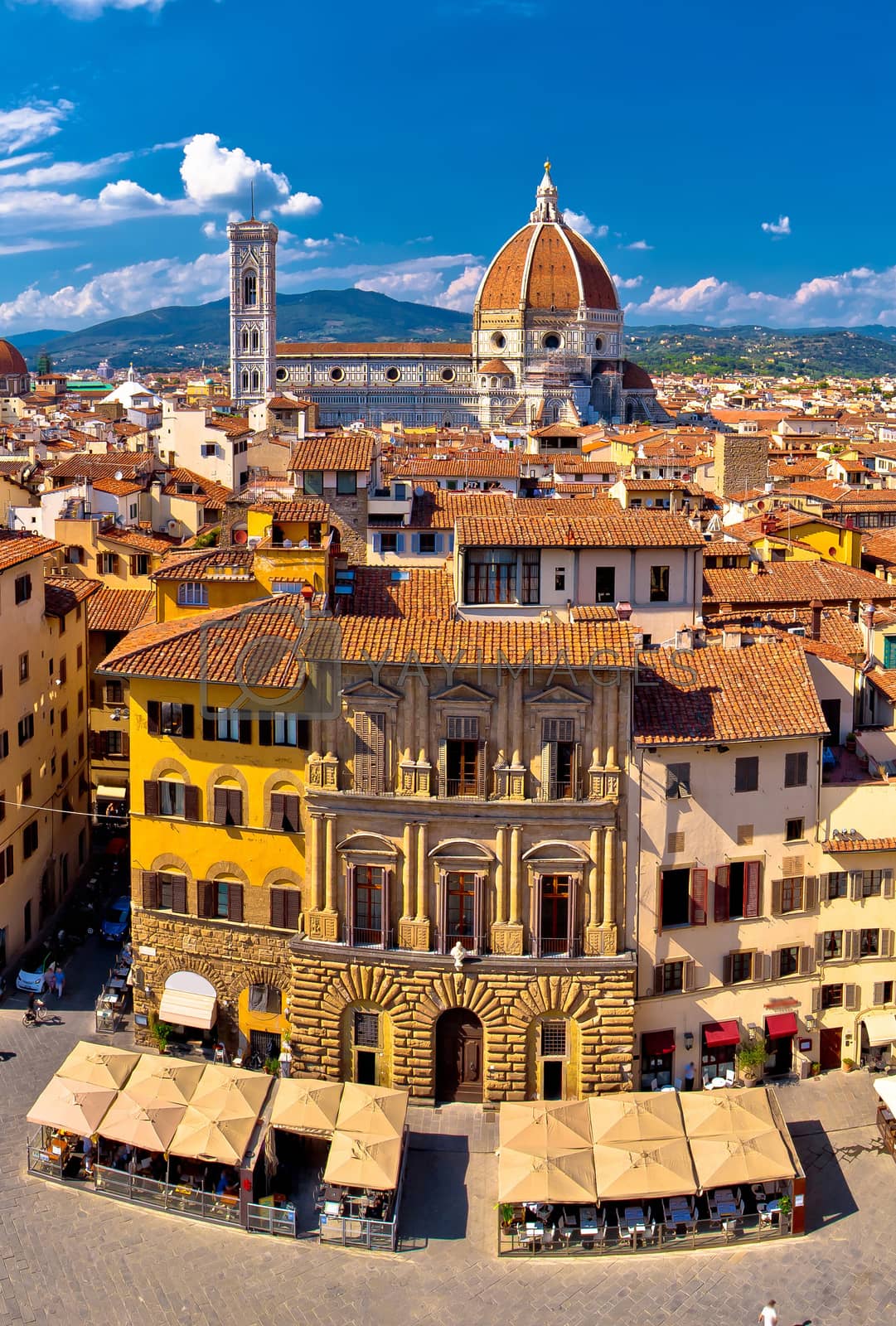 Royalty free image of Florence square and cathedral di Santa Maria del Fiore or Duomo  by xbrchx