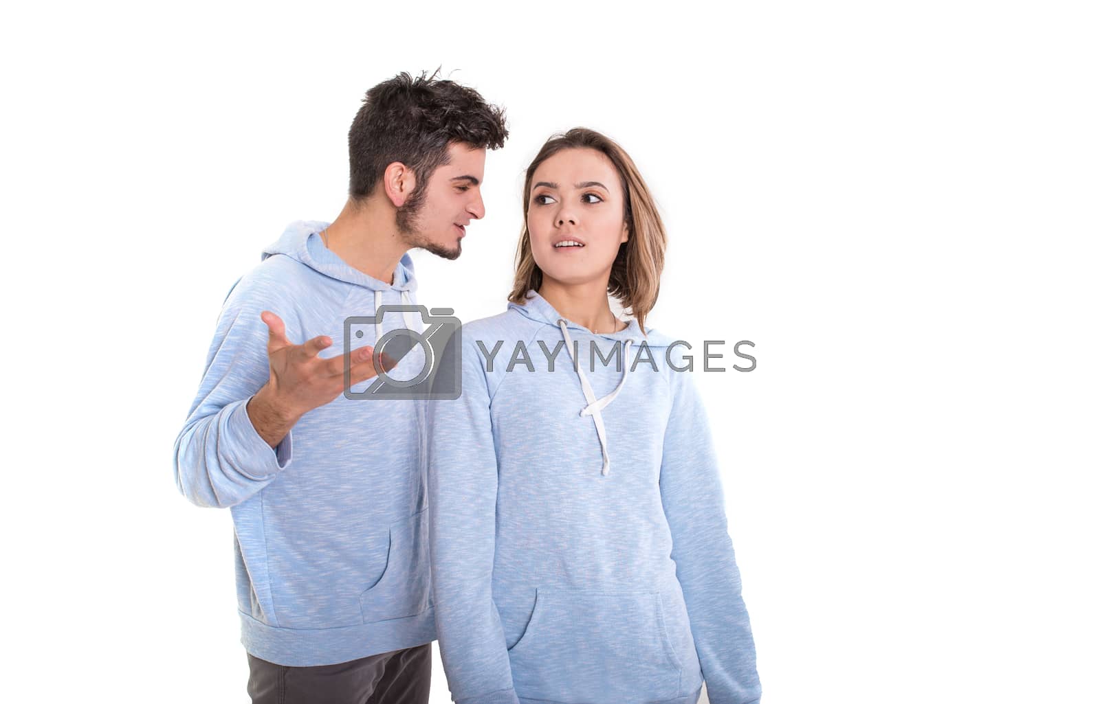 Royalty free image of Man shouting at woman, arguing couple isolated on white by Angel_a
