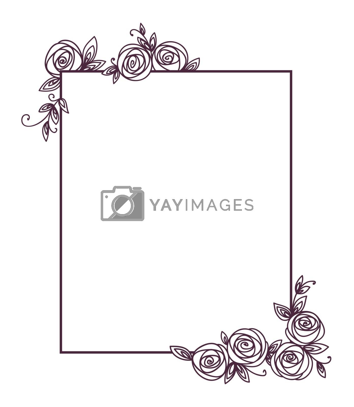 Royalty free image of Vintage cute floral frame. Hand drawn illustration for for wedding, greeting, birthday decoration design. by ESSL