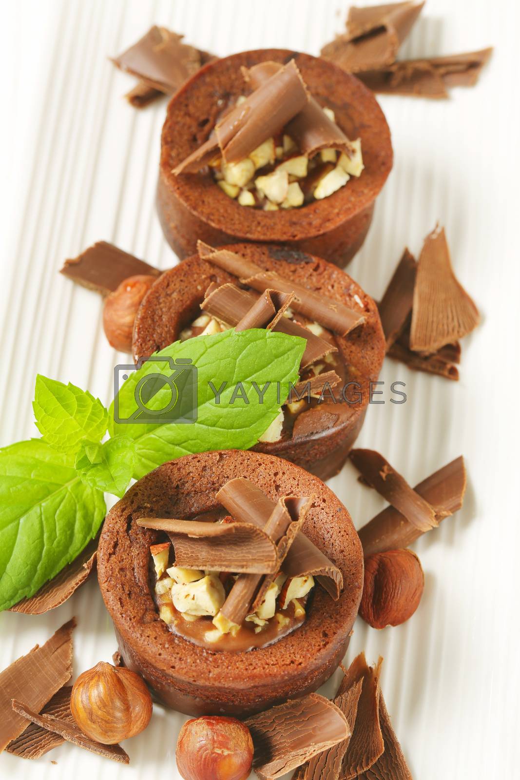 Royalty free image of Mini chocolate hazelnut cakes by Digifoodstock