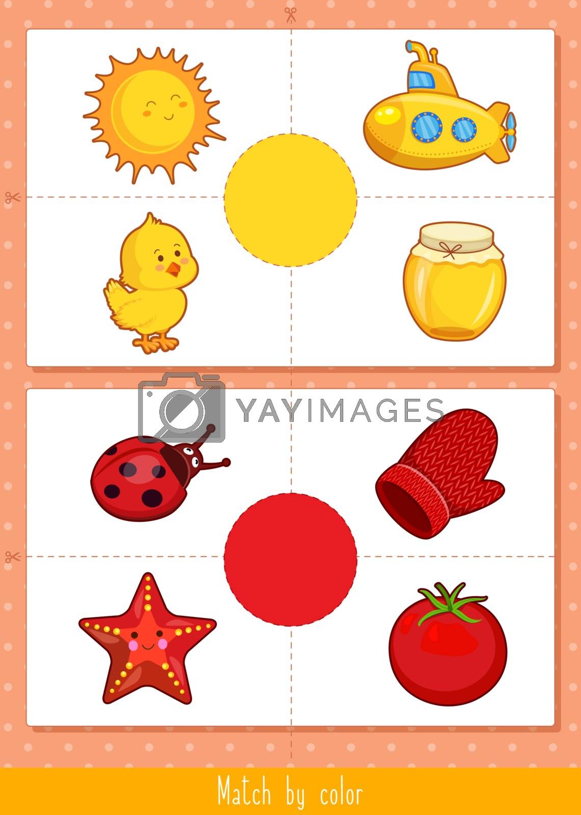 Toddlers activity, educational children game, vector illustration