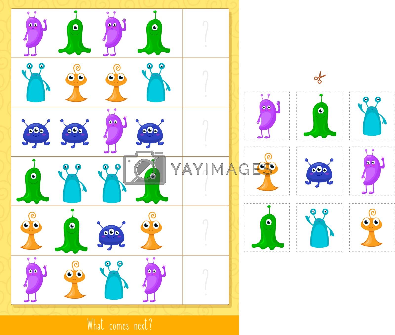 Toddlers activity, educational children game, vector illustration