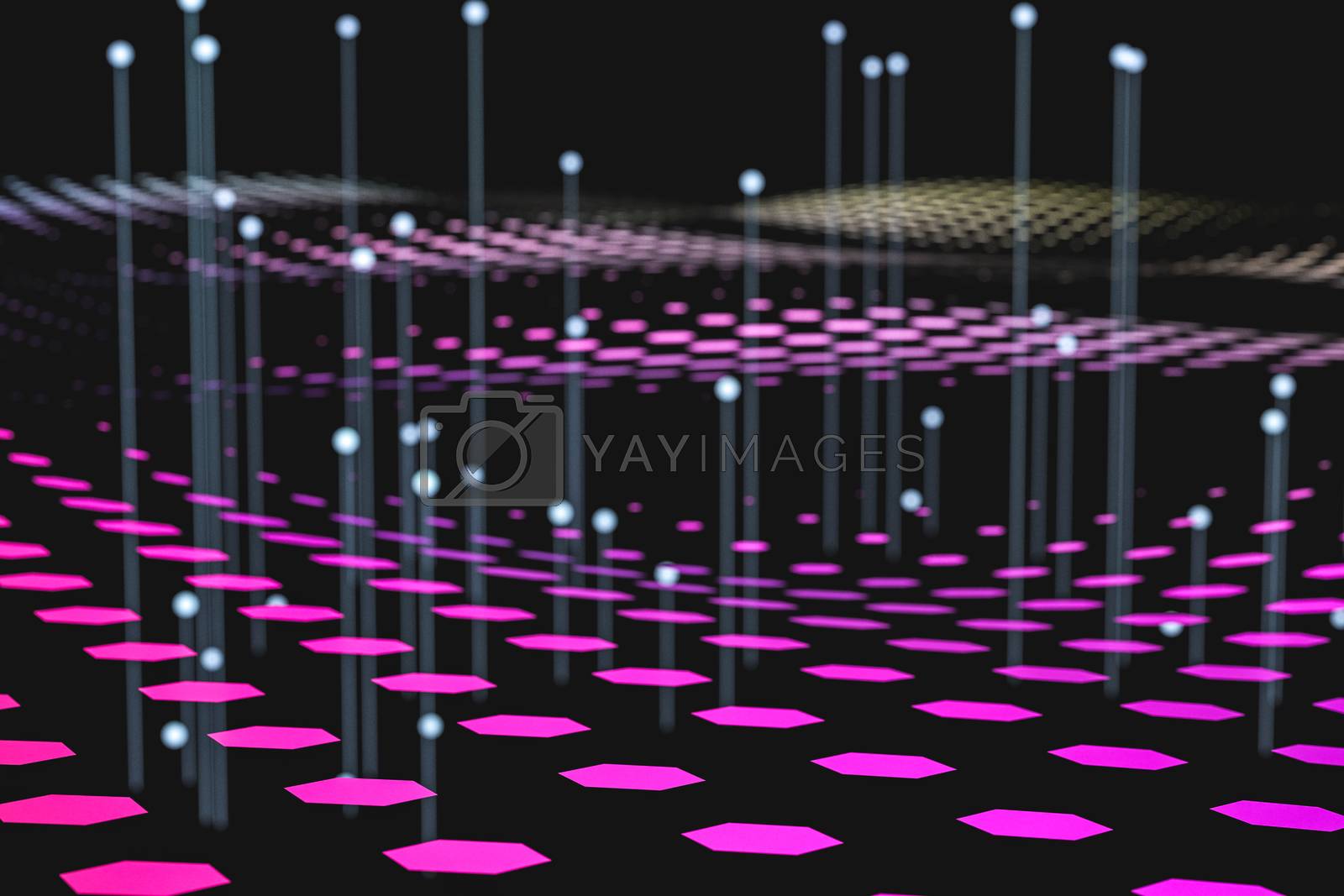 Royalty free image of 3d rendering, flow dot with gradient background by vinkfan