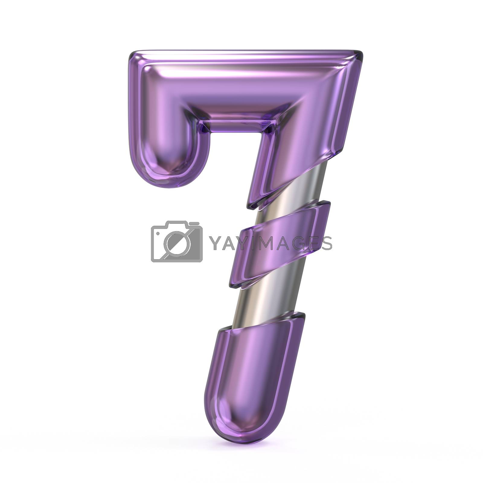 Royalty free image of Purple gem with metal core font NUMBER 7 SEVEN 3D by djmilic