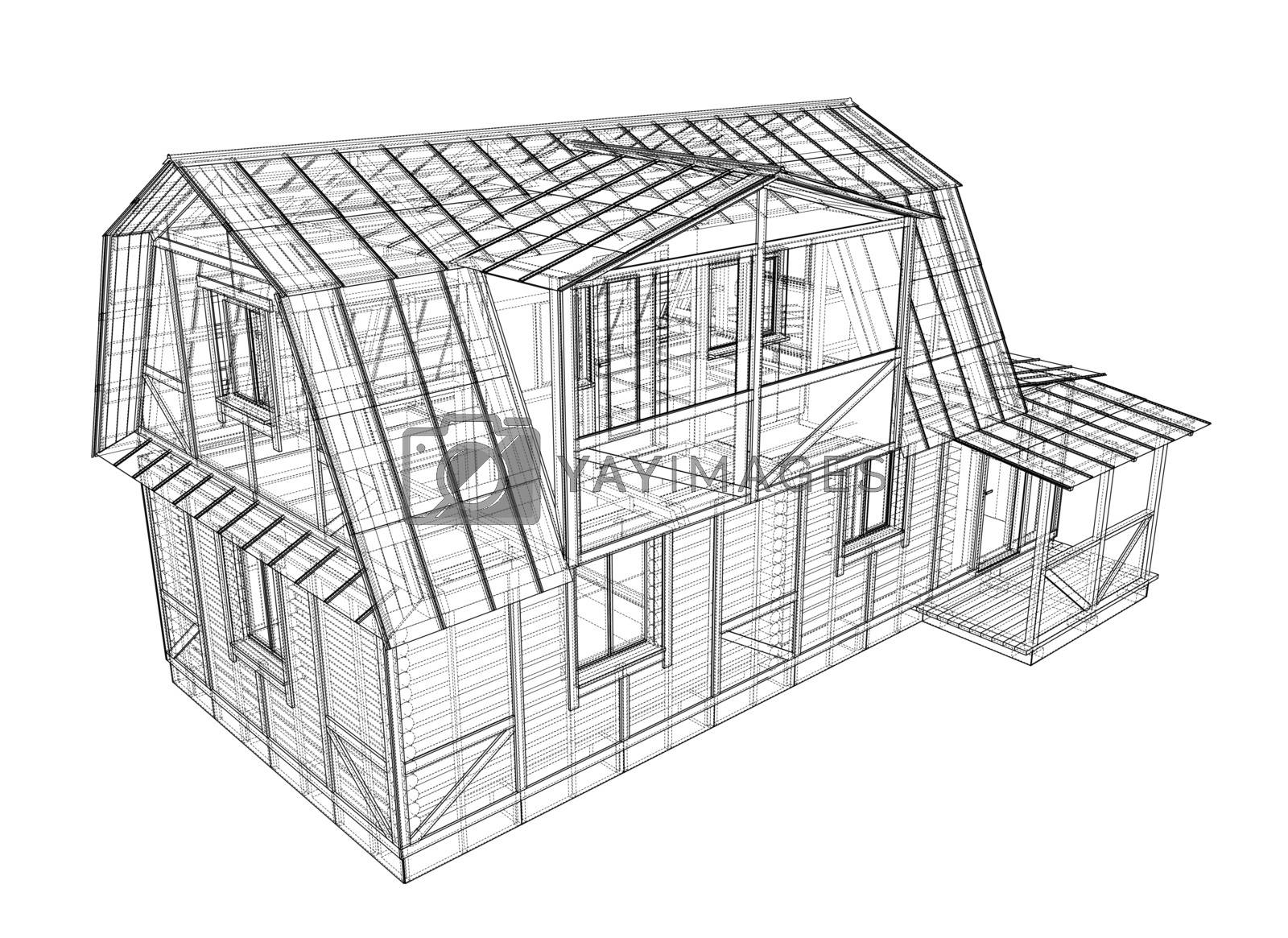 Royalty free image of House sketch. Vector rendering of 3d by cherezoff