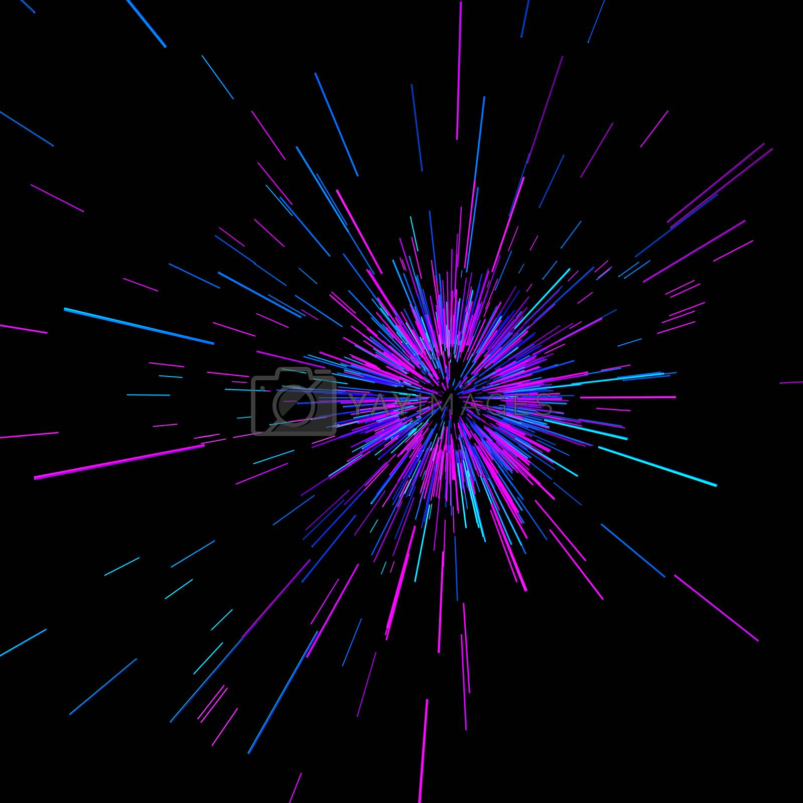 Royalty free image of Abstract big data background wallpaper design. Motion pattern texture with shine colorful lines and cubes. Modern light shiny backdrop illustration. 3D render by Shanvood