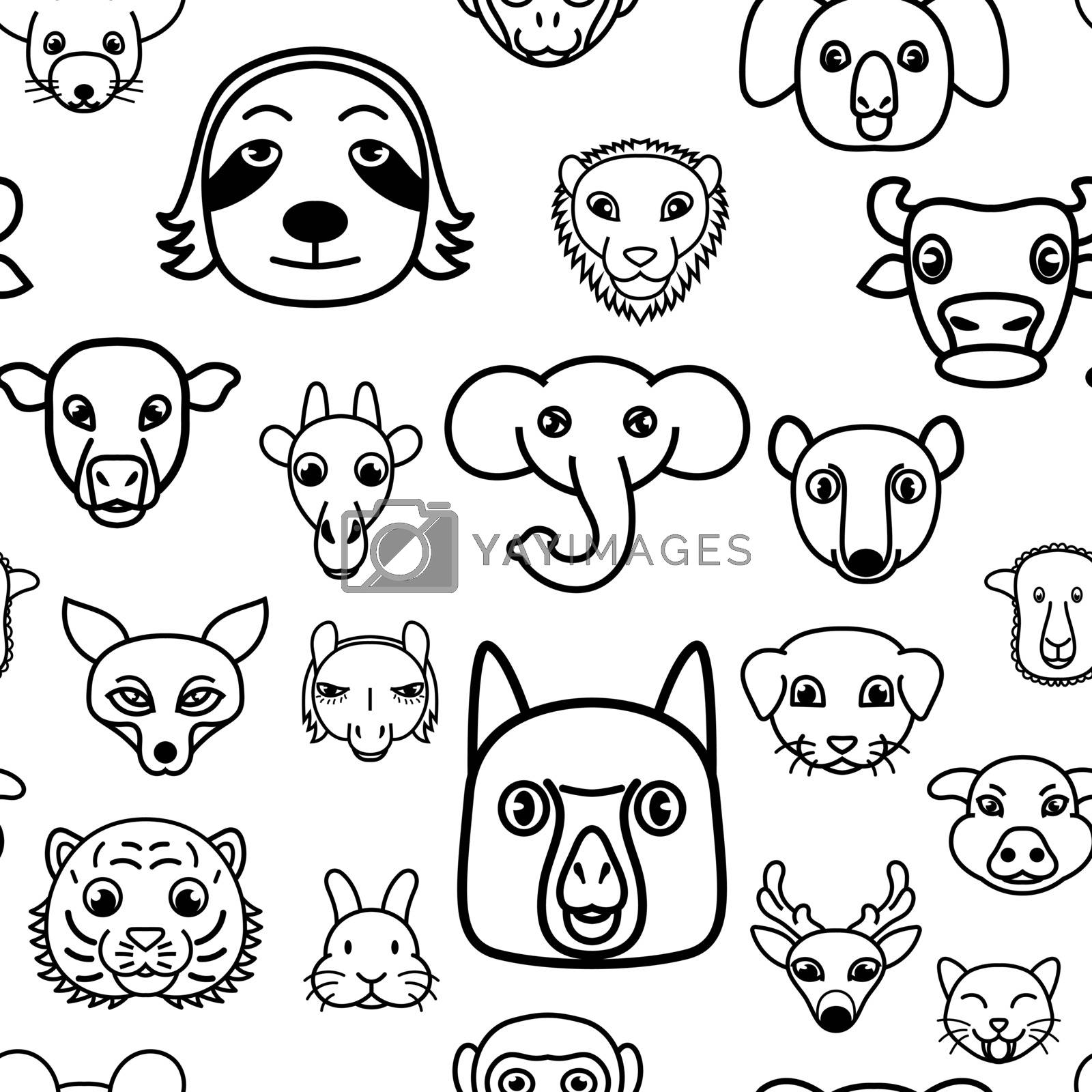 Royalty free image of Seamless pattern background of cute kawaii cartoon animals by hadkhanong