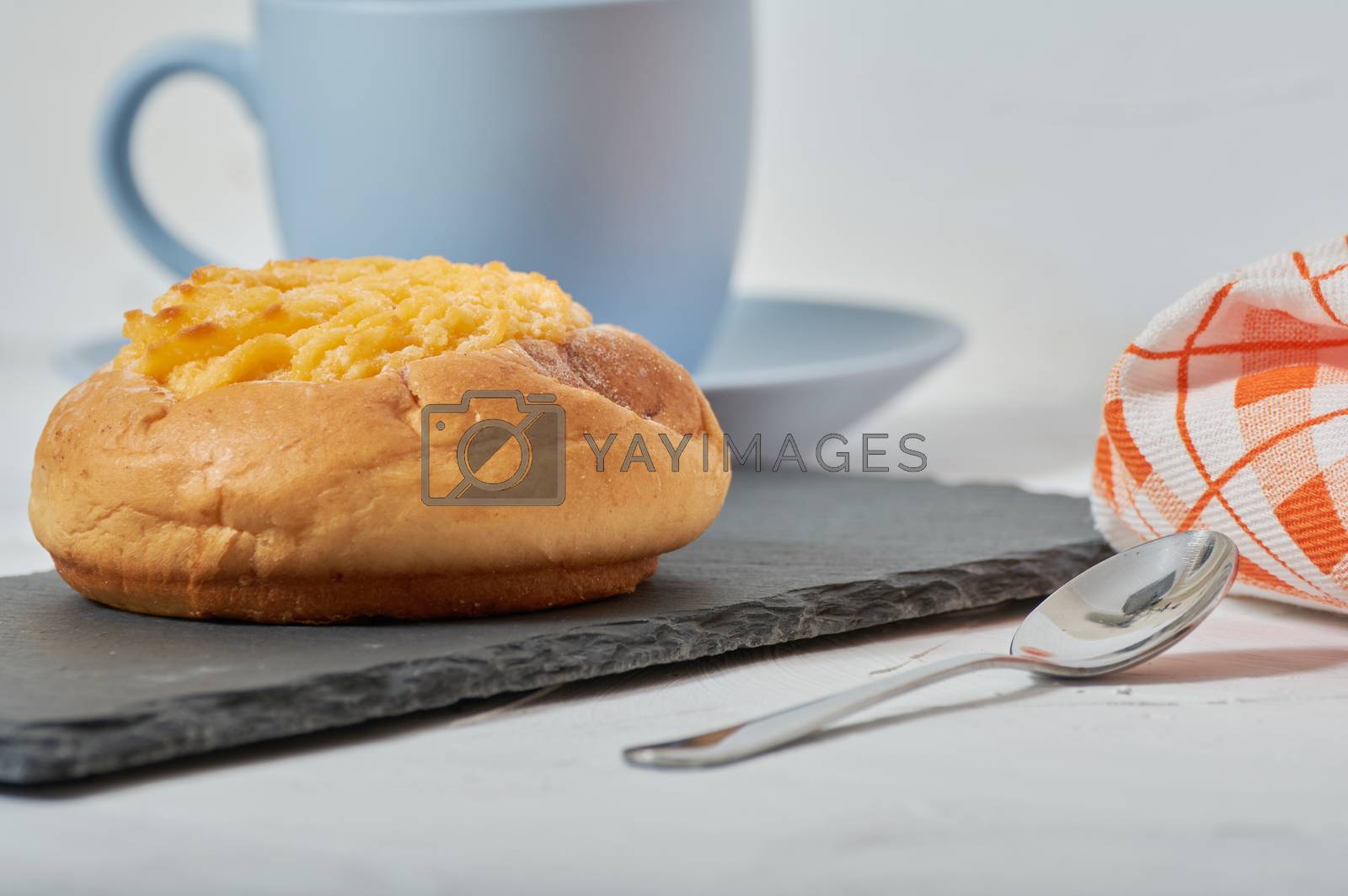 Royalty free image of coconut cream bun by Prf_photo