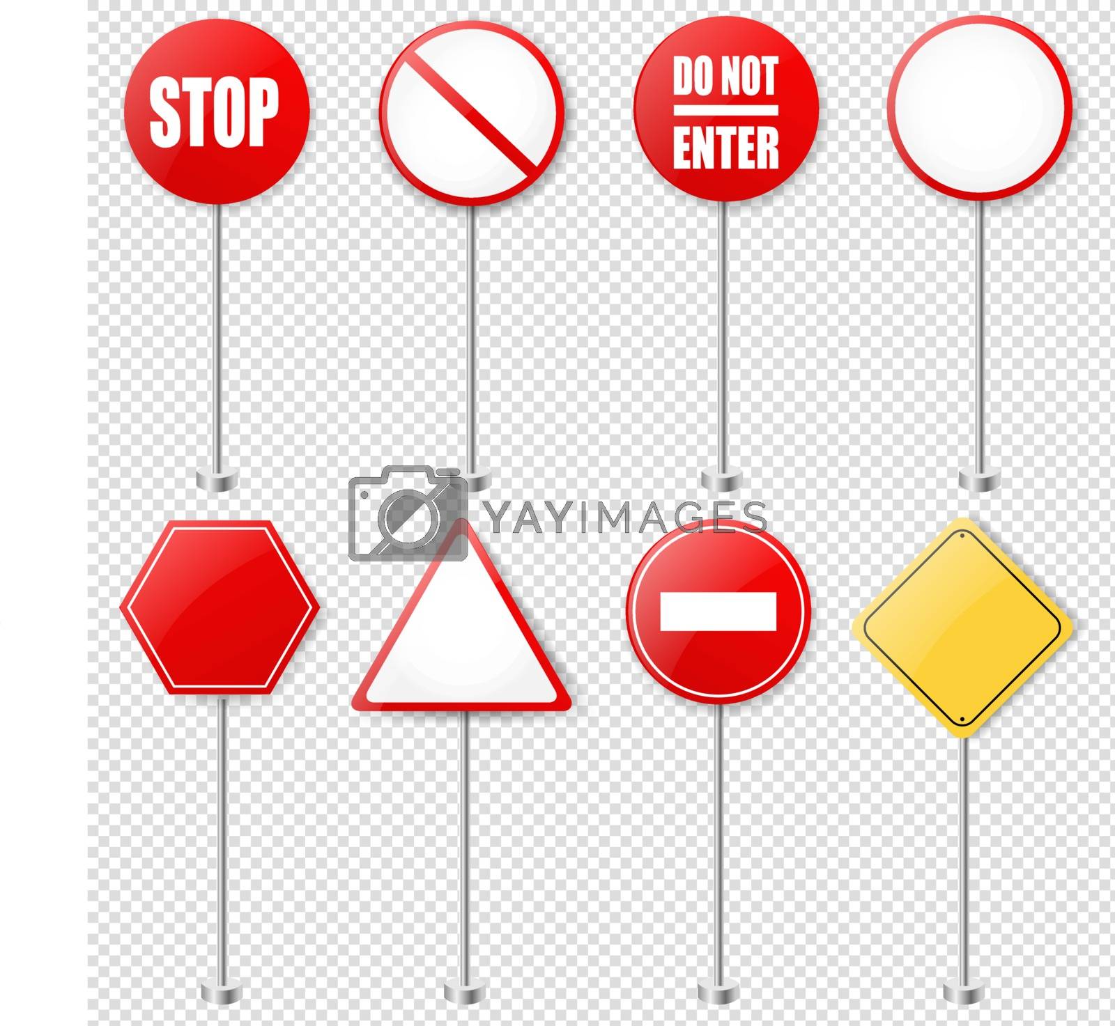 Royalty free image of Stop Signs And Traffic Sign Collection Transparent Background by cammep