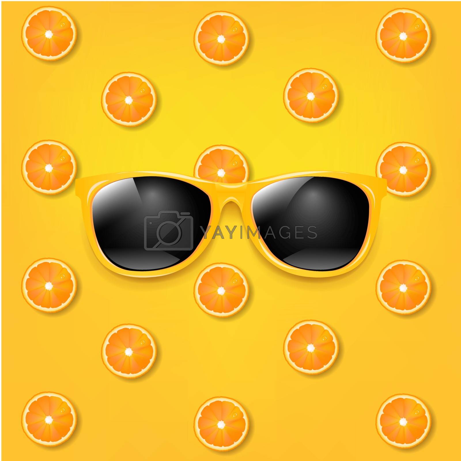 Royalty free image of Sunglasses With Orange And Yellow Background by cammep