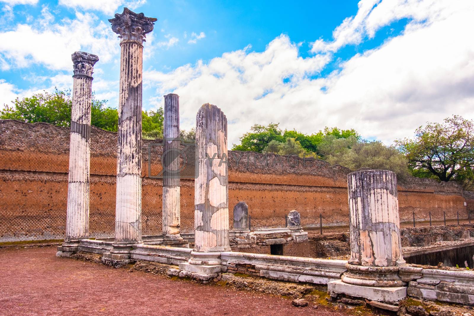 Royalty free image of Roman columns at Villa Adriana in Tivoli - Lazio - Italy by LucaLorenzelli