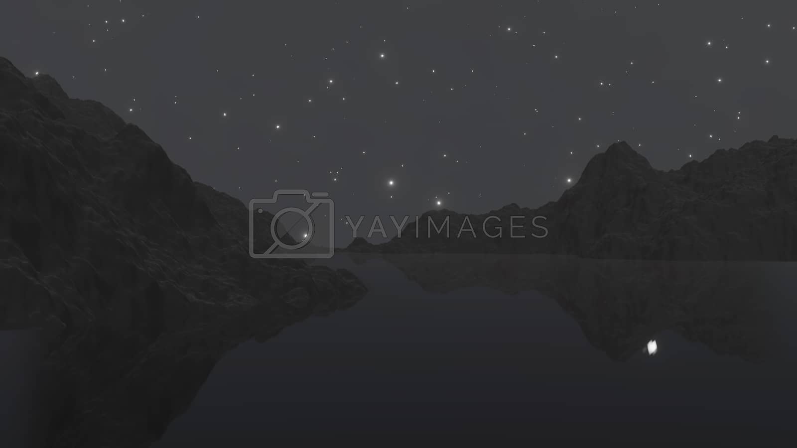 Royalty free image of Night time nature landscape and stary sky by cherezoff