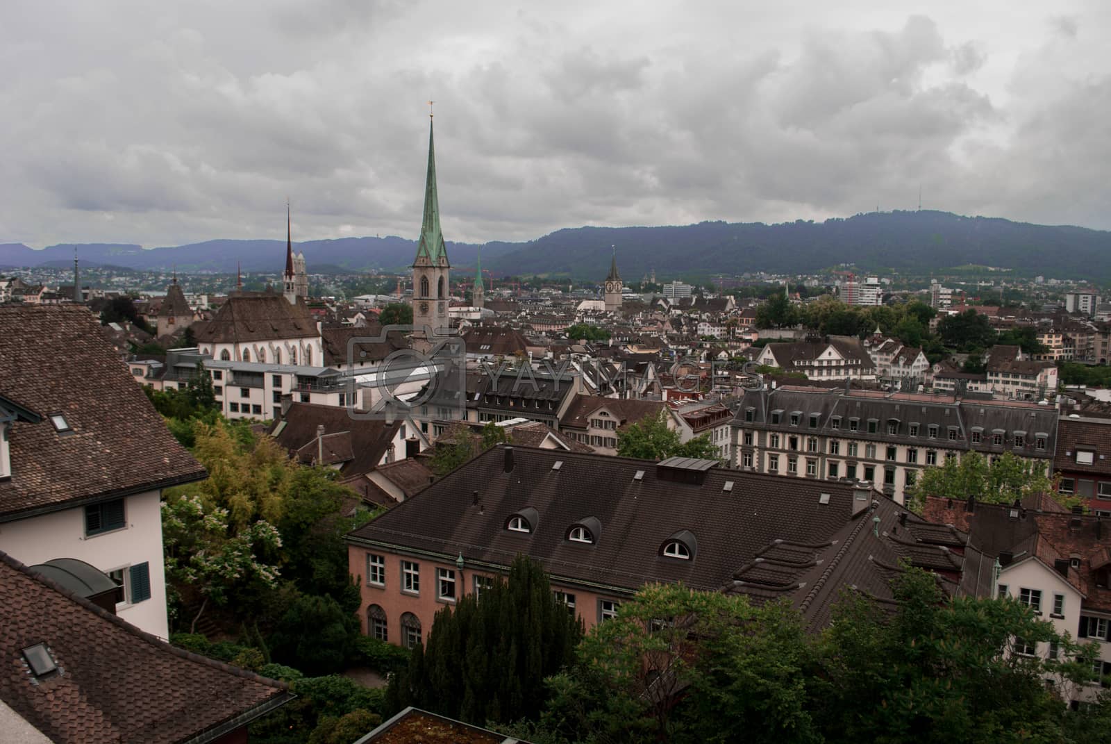 Royalty free image of View over the city Zurich by arvidnorberg