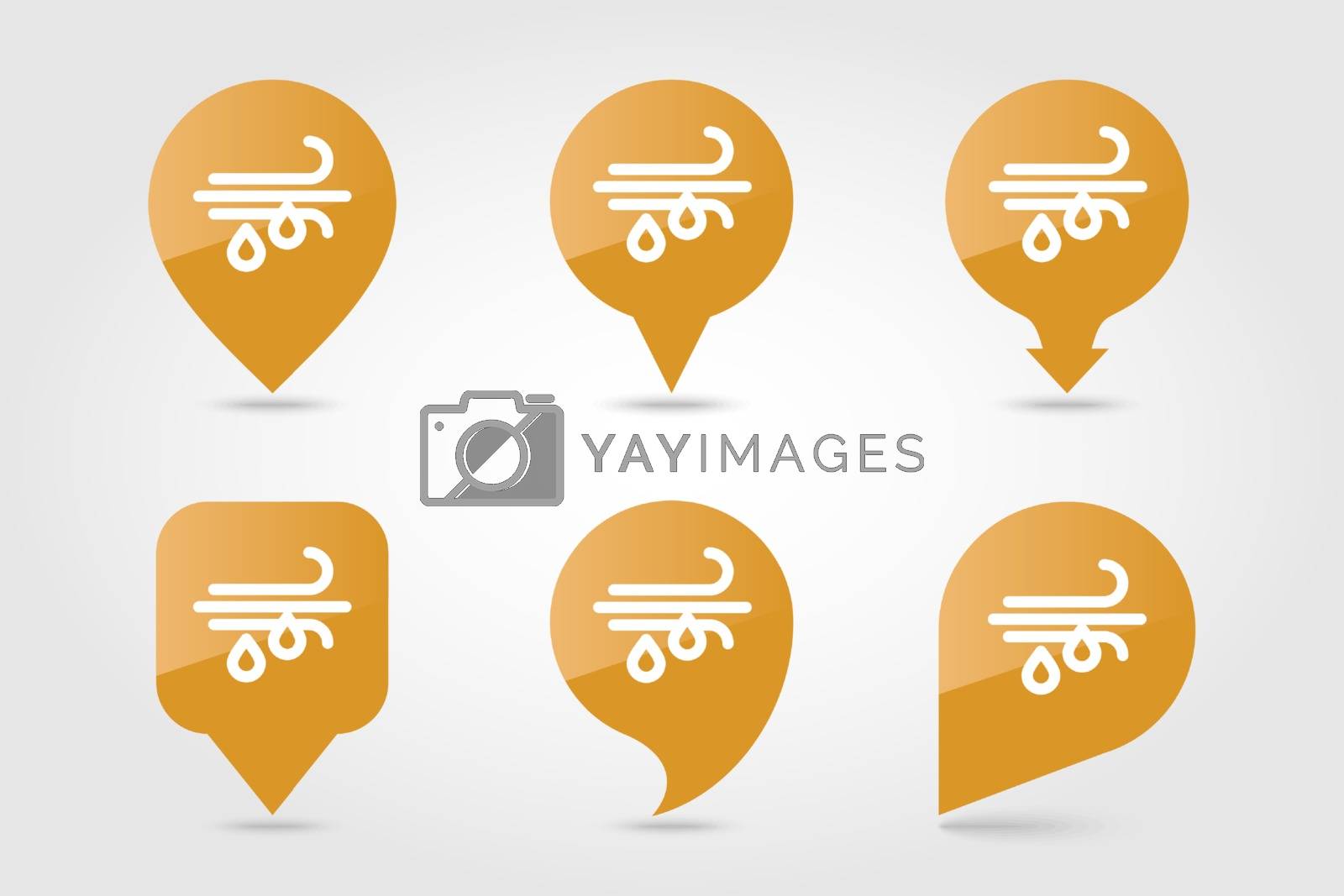 Royalty free image of Wind Rain pin map icon. Meteorology. Weather by nosik