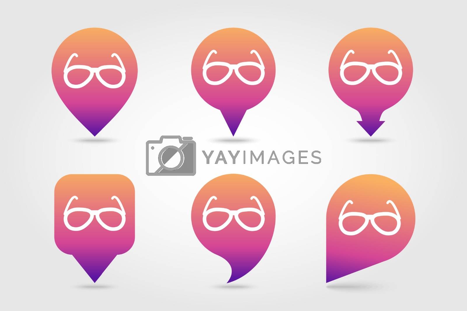 Royalty free image of Sunglasses pin map icon. Summer. Vacation by nosik