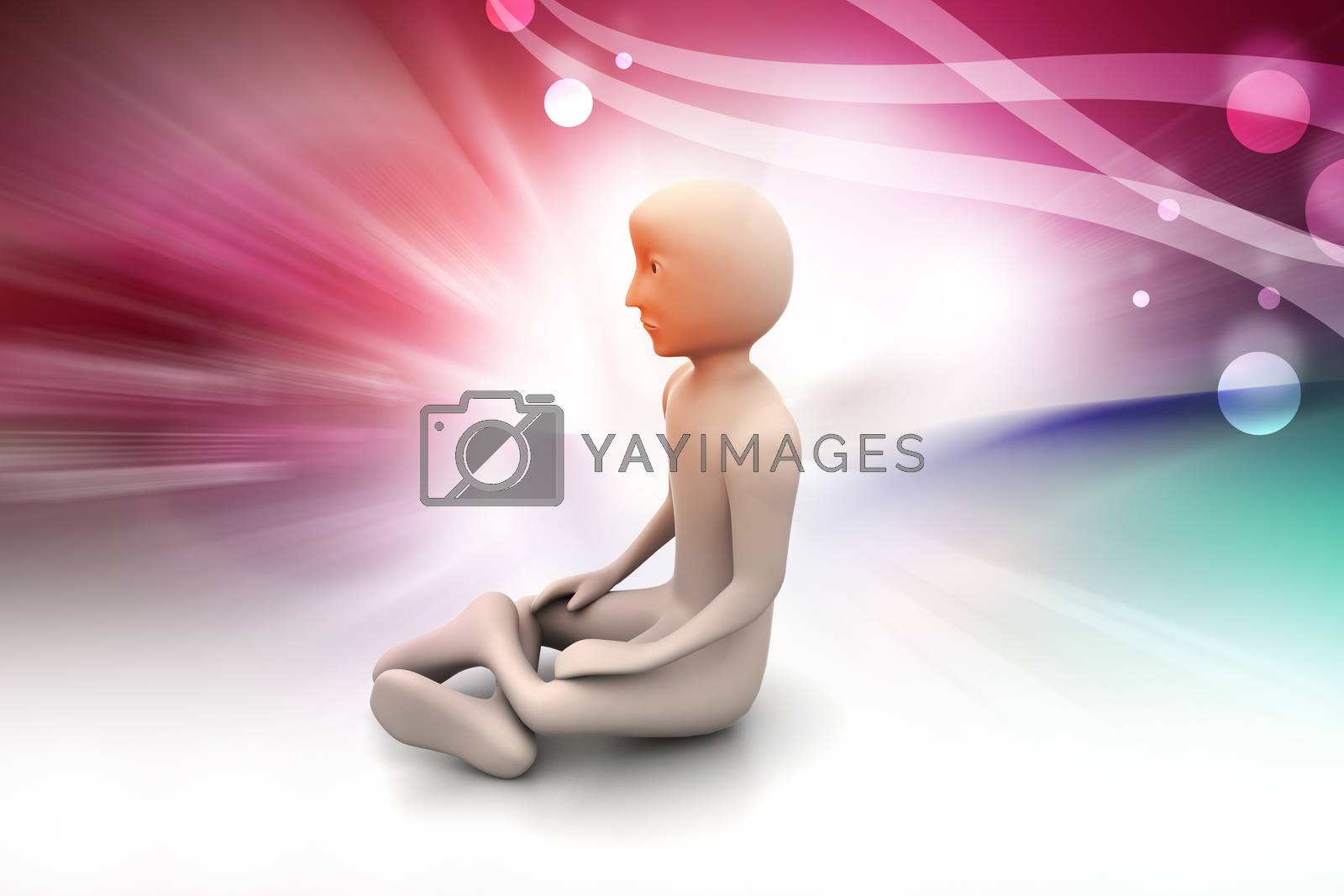 Royalty free image of 3d man in meditation   by rbhavana